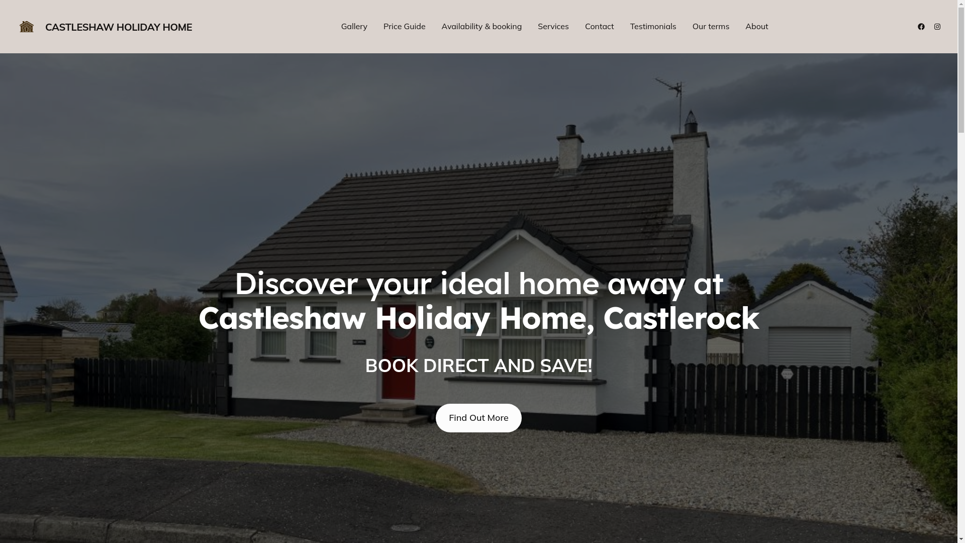 website screenshot of https://castleshawholidayhome.co.uk/