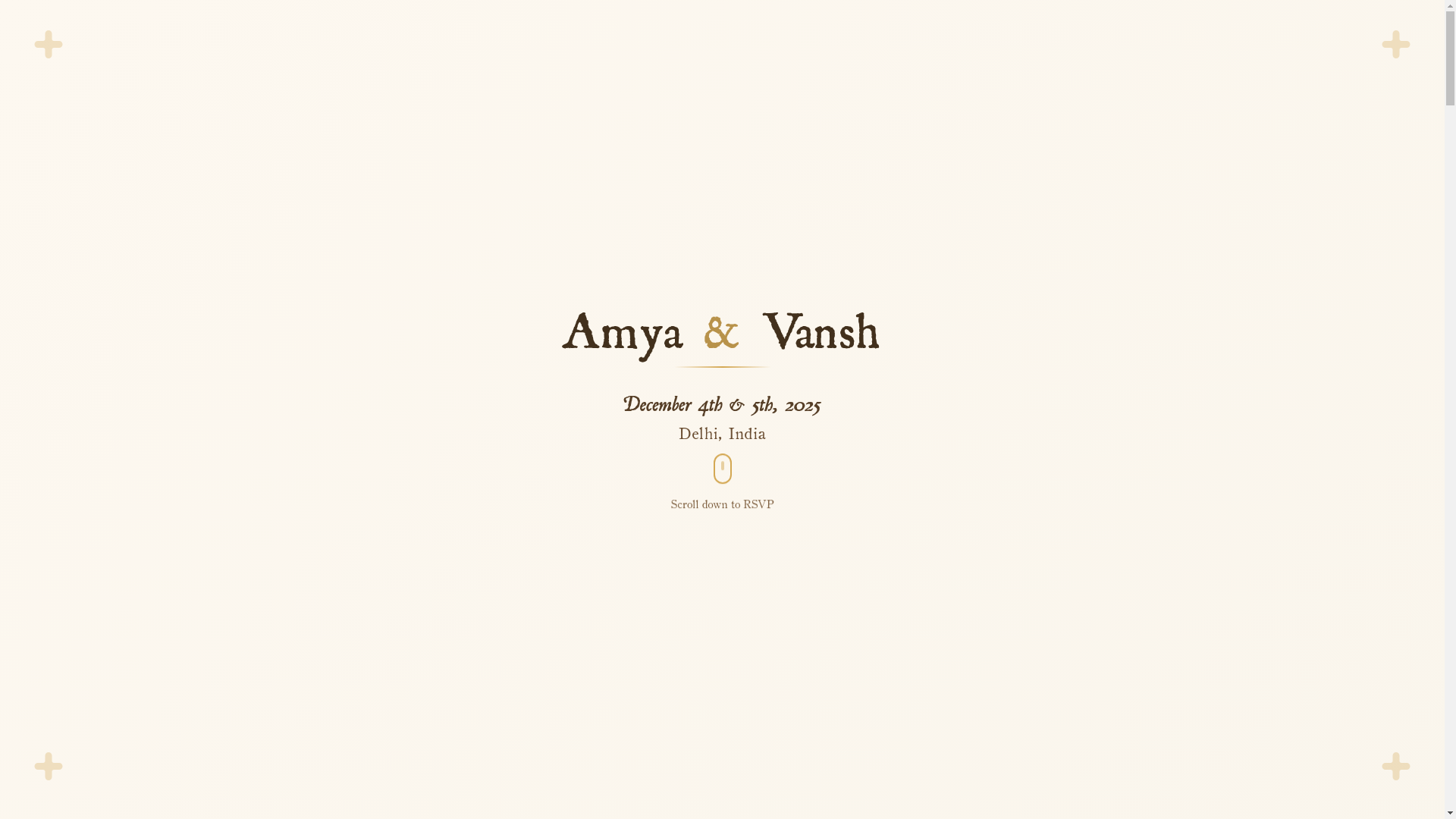 website screenshot of https://amyaandvansh.com/