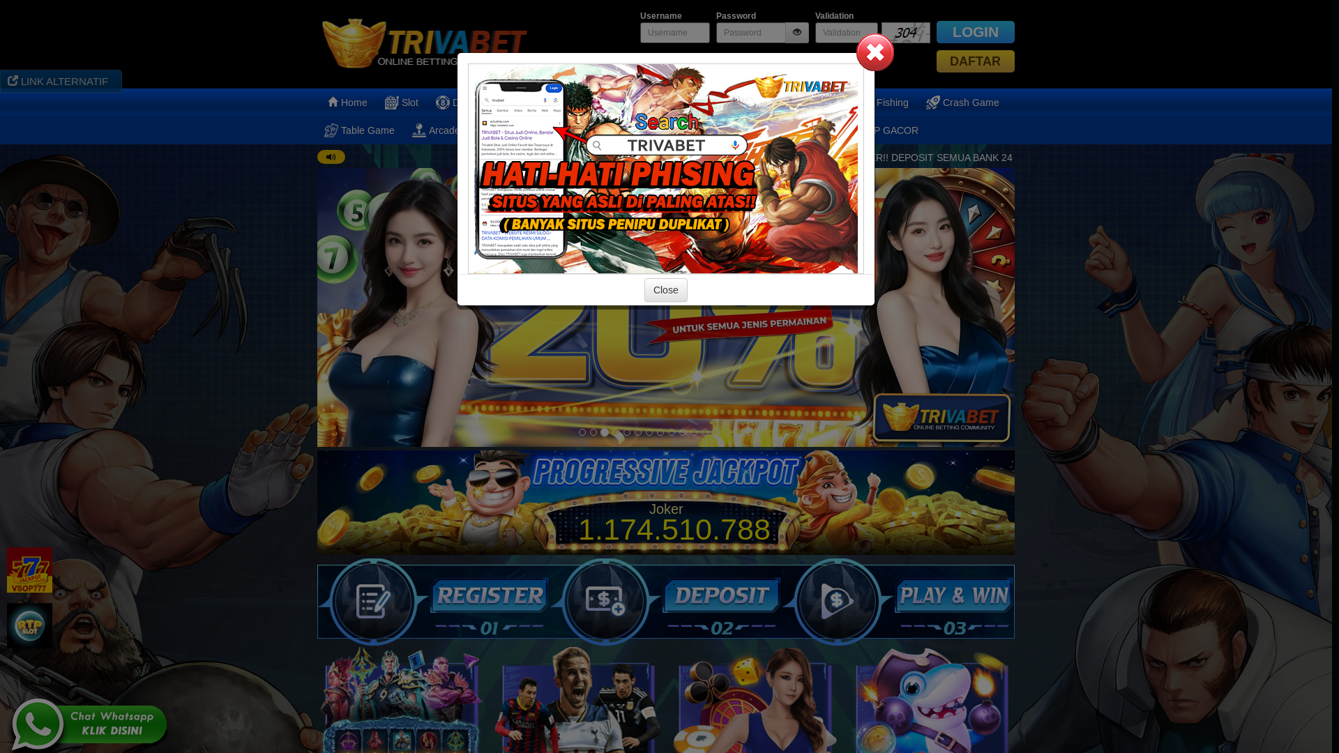 website screenshot of https://trivabetpaten.xyz/