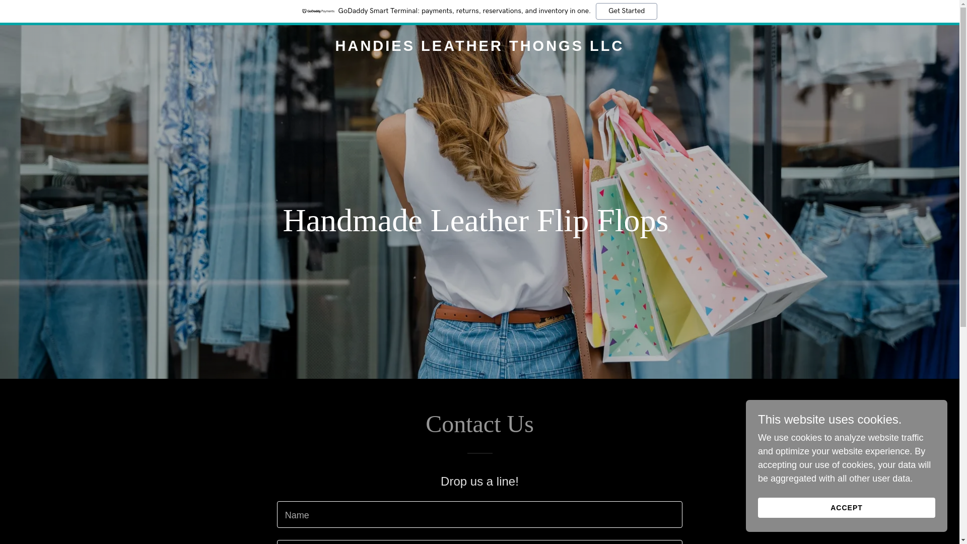 website screenshot of https://handiesleatherthongs.com/