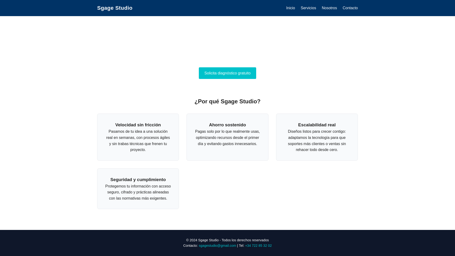 website screenshot of https://www.sgagestudio.com/