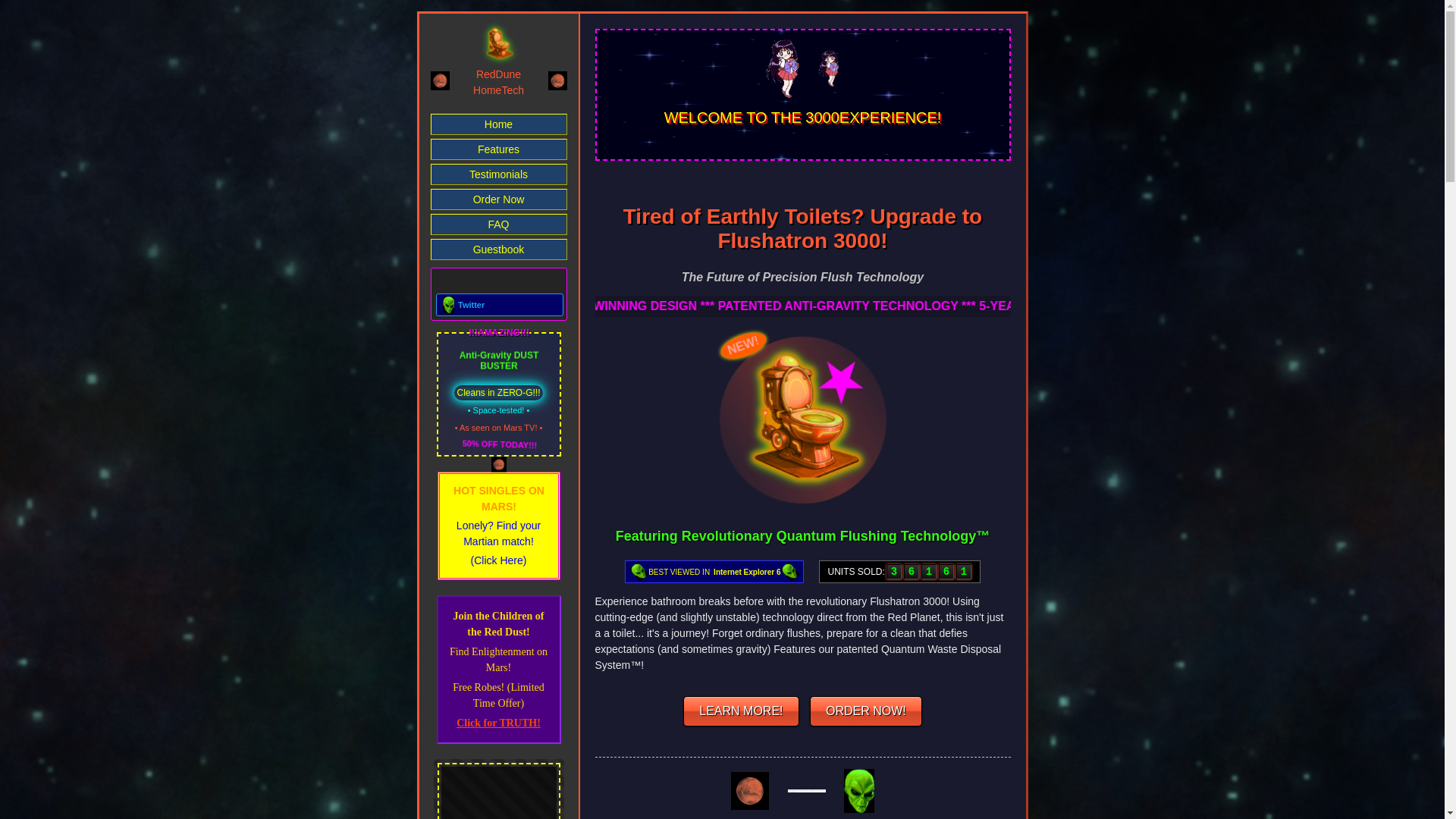 website screenshot of https://flushatron3000.org/