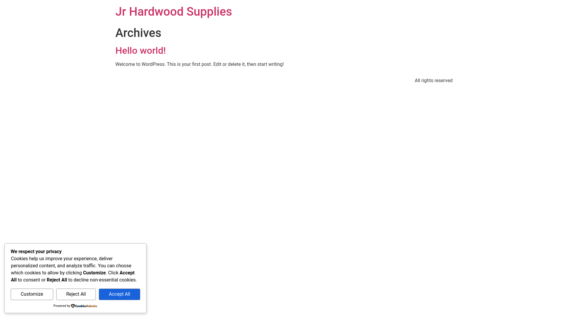 website screenshot of https://jrhardwoodsupplies.com/