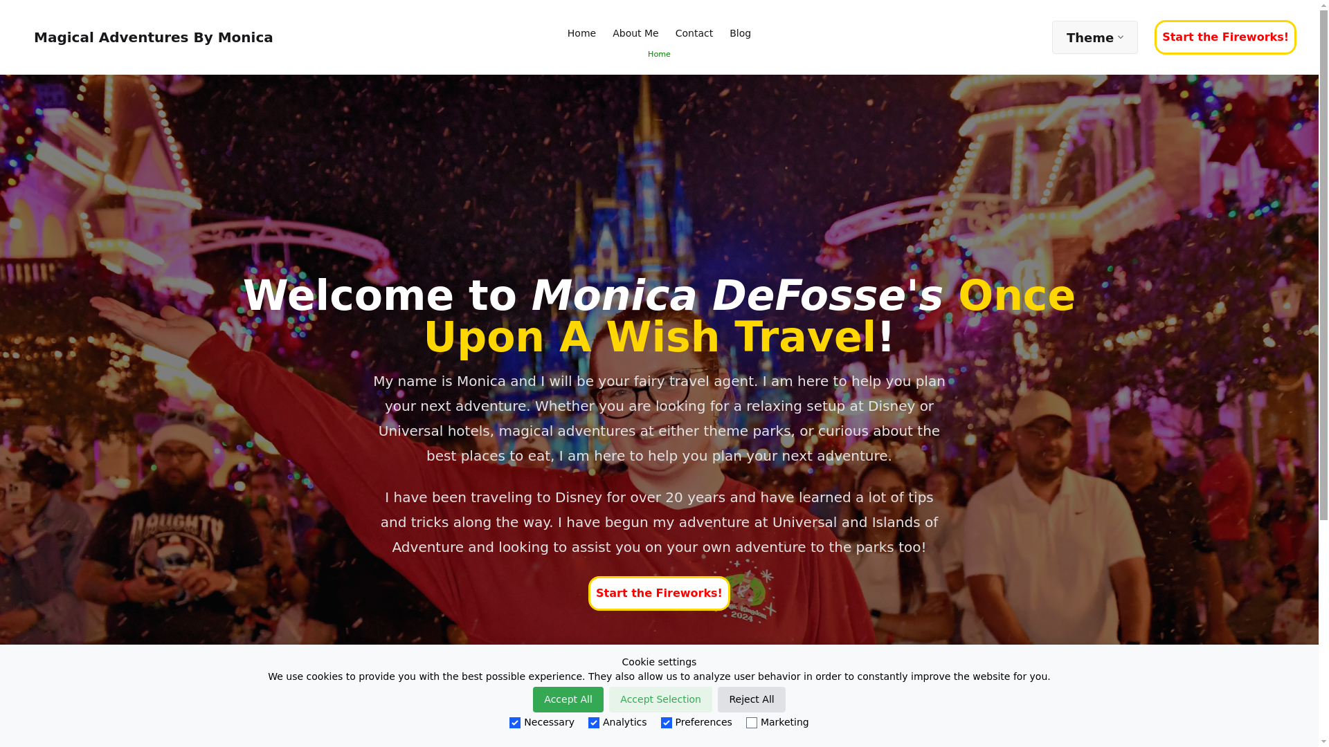 website screenshot of https://magicalmontravel.com/