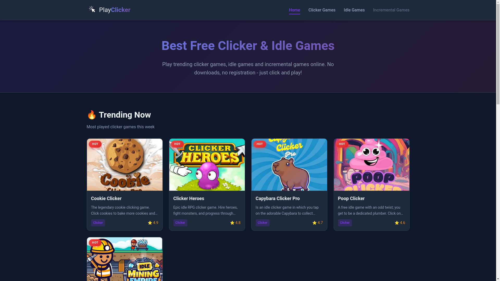 website screenshot of https://playclickercom.pages.dev/