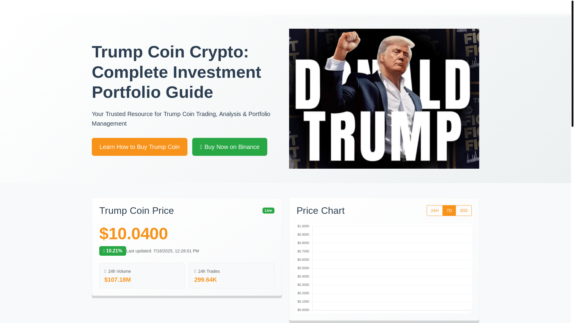 website screenshot of https://trumpcoinprice-blog.pages.dev/