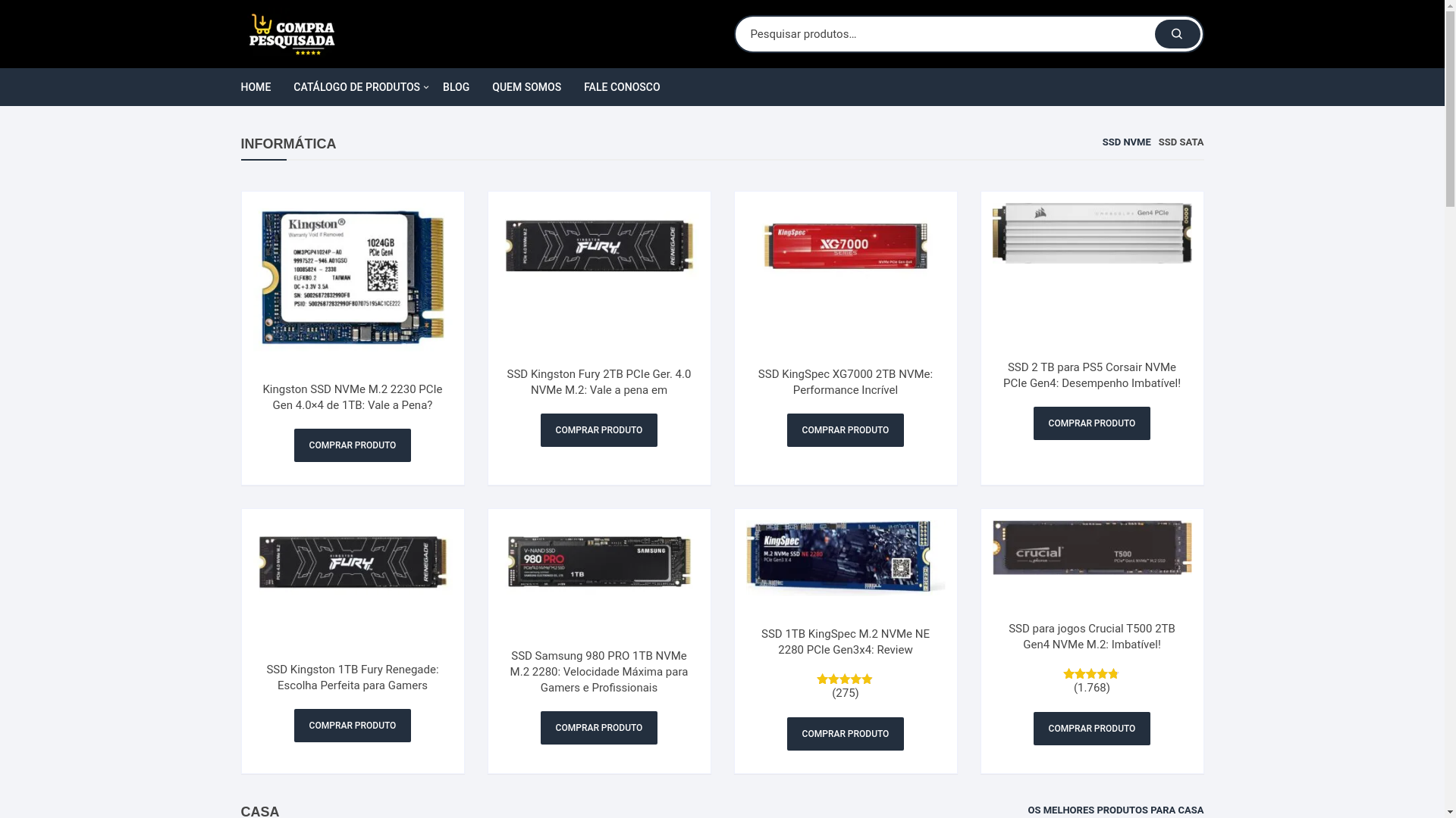 website screenshot of https://www.comprapesquisada.com.br/