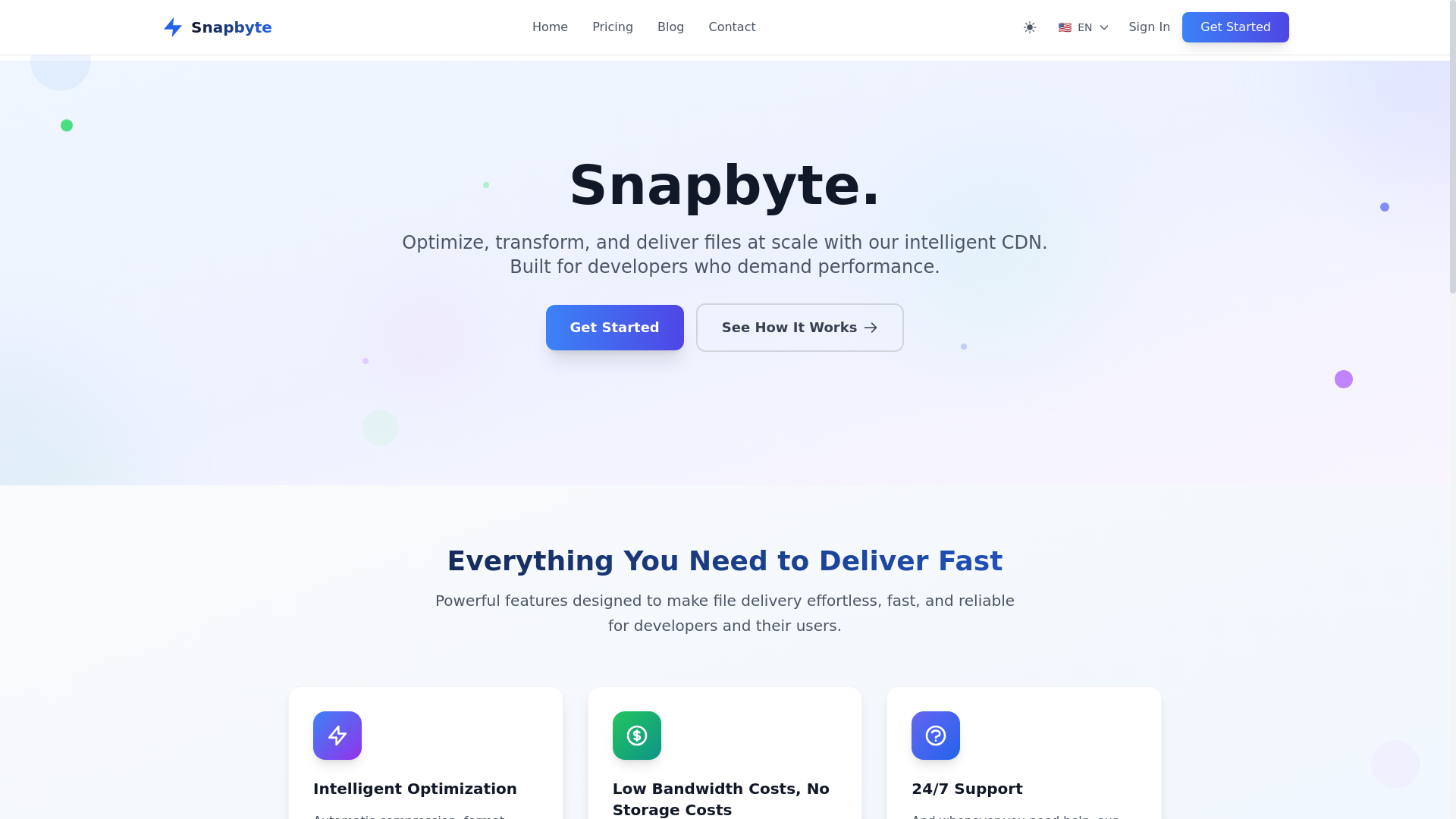 website screenshot of https://snapbyte-website.pages.dev/