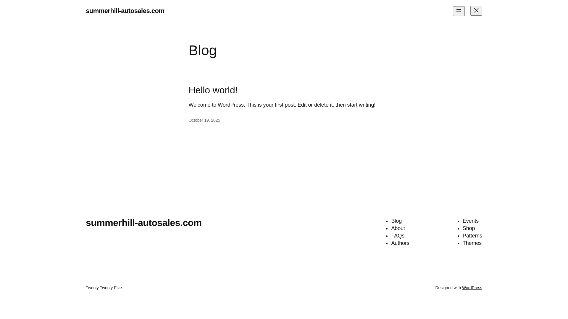 website screenshot of https://summerhill-autosales.com/