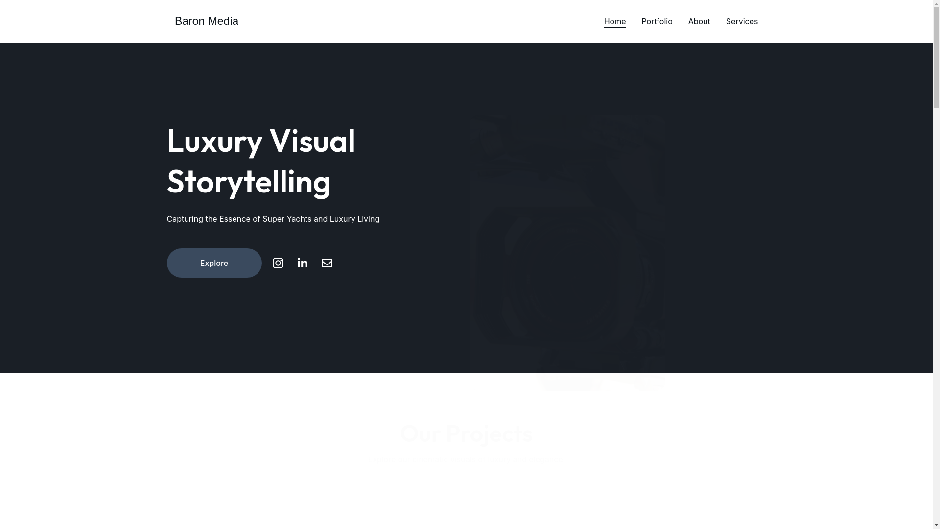 website screenshot of https://baronmedia.agency/