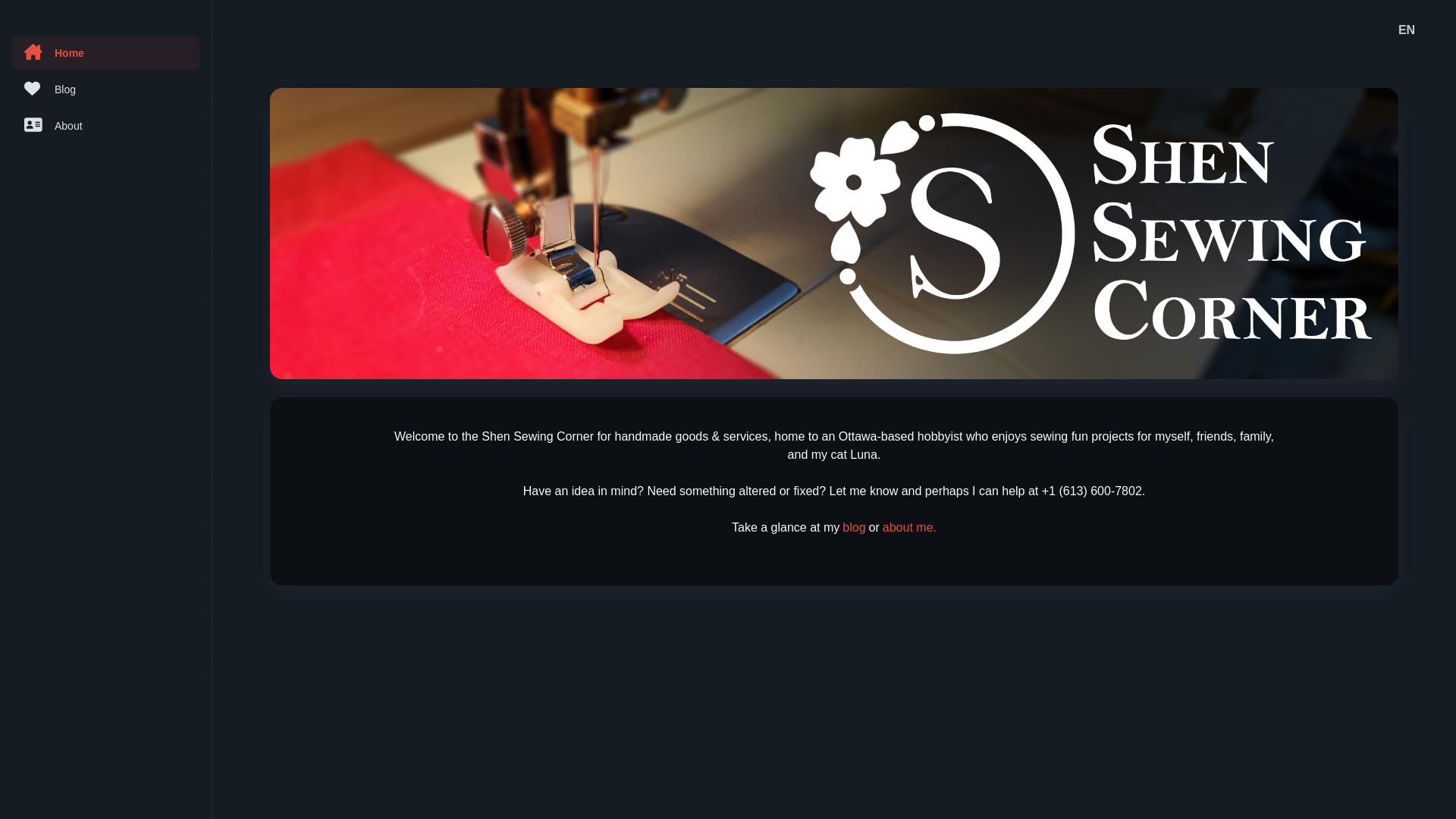 website screenshot of https://shensewingcorner.pages.dev/