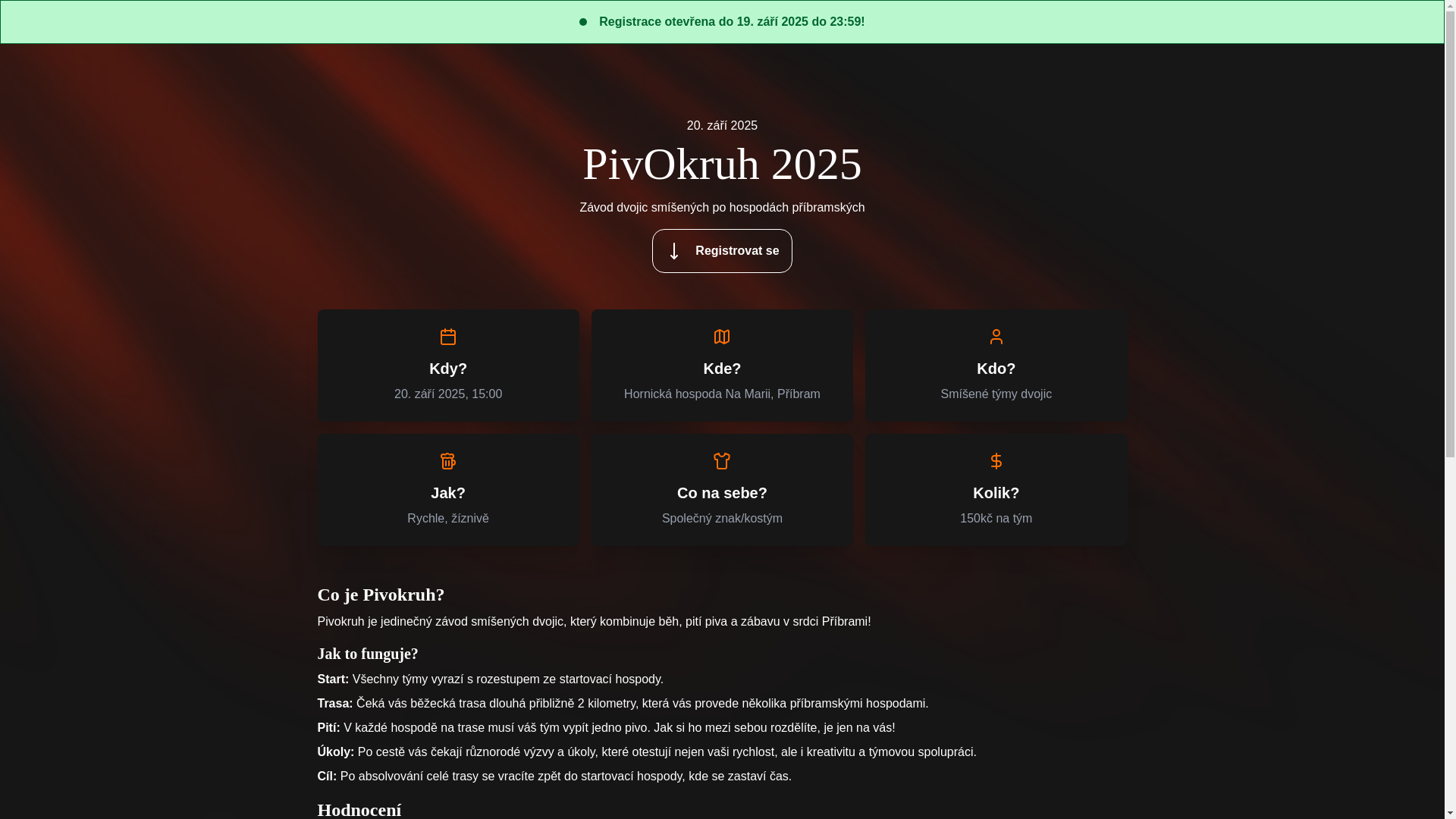 website screenshot of https://pivokruh.cz/