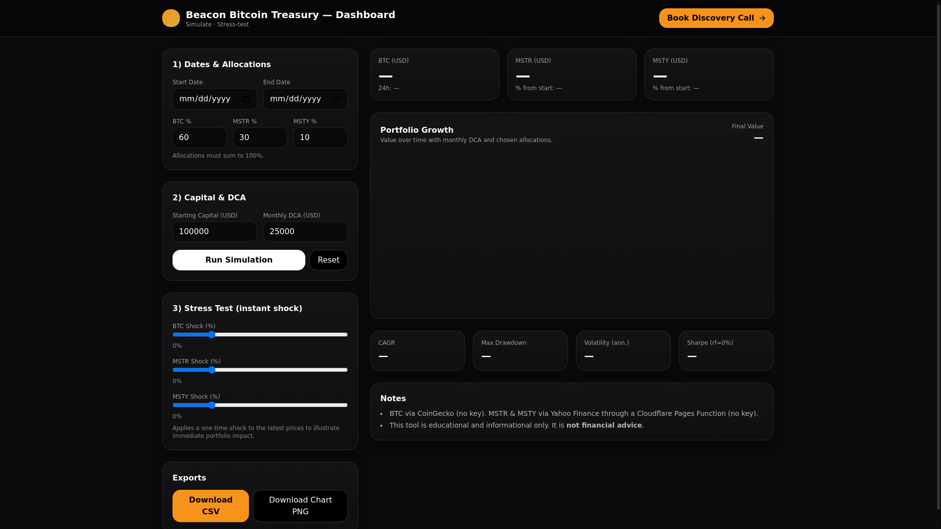 website screenshot of https://beacondashboard.pages.dev/