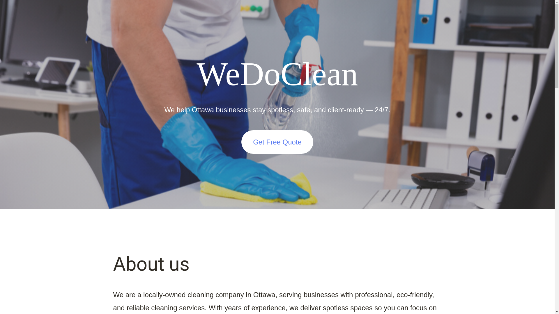 website screenshot of https://wedocleanservices.ca/