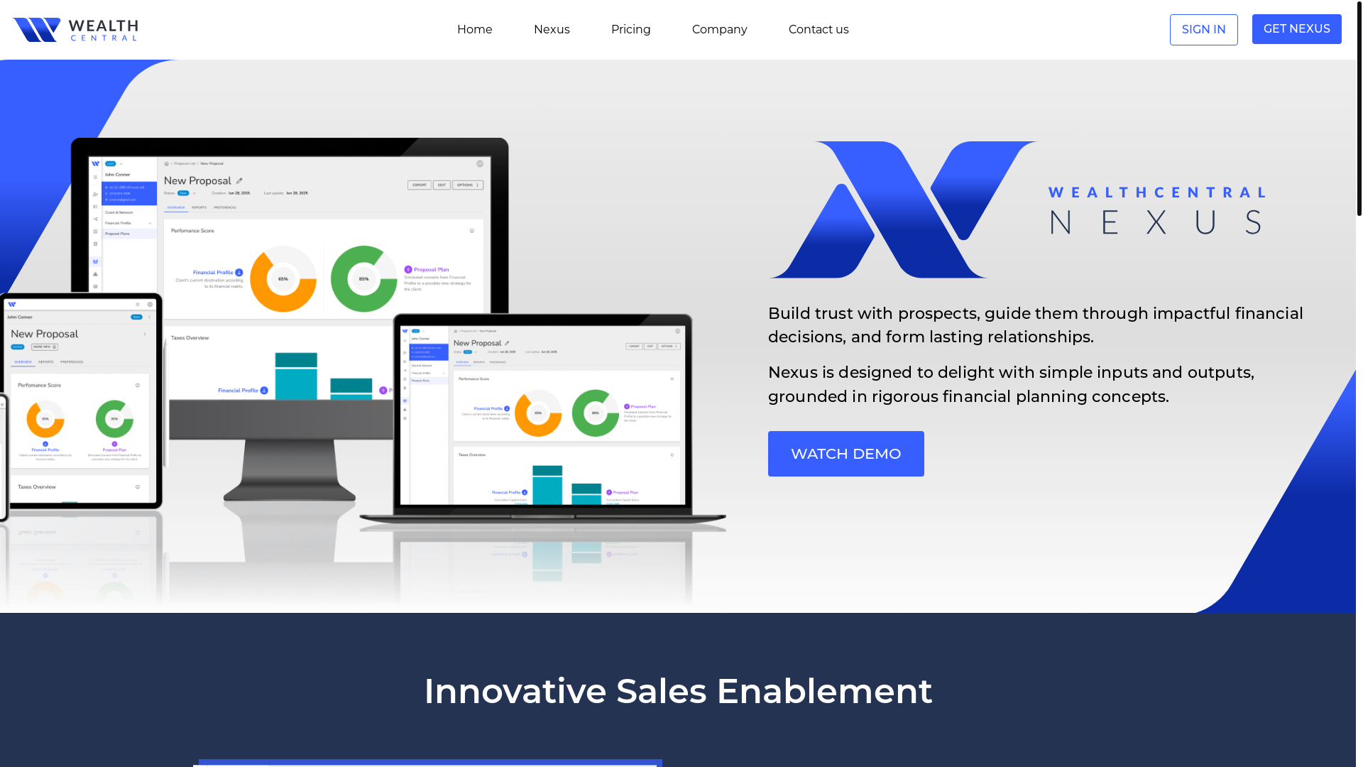 website screenshot of https://nexuswealthcentral.com/
