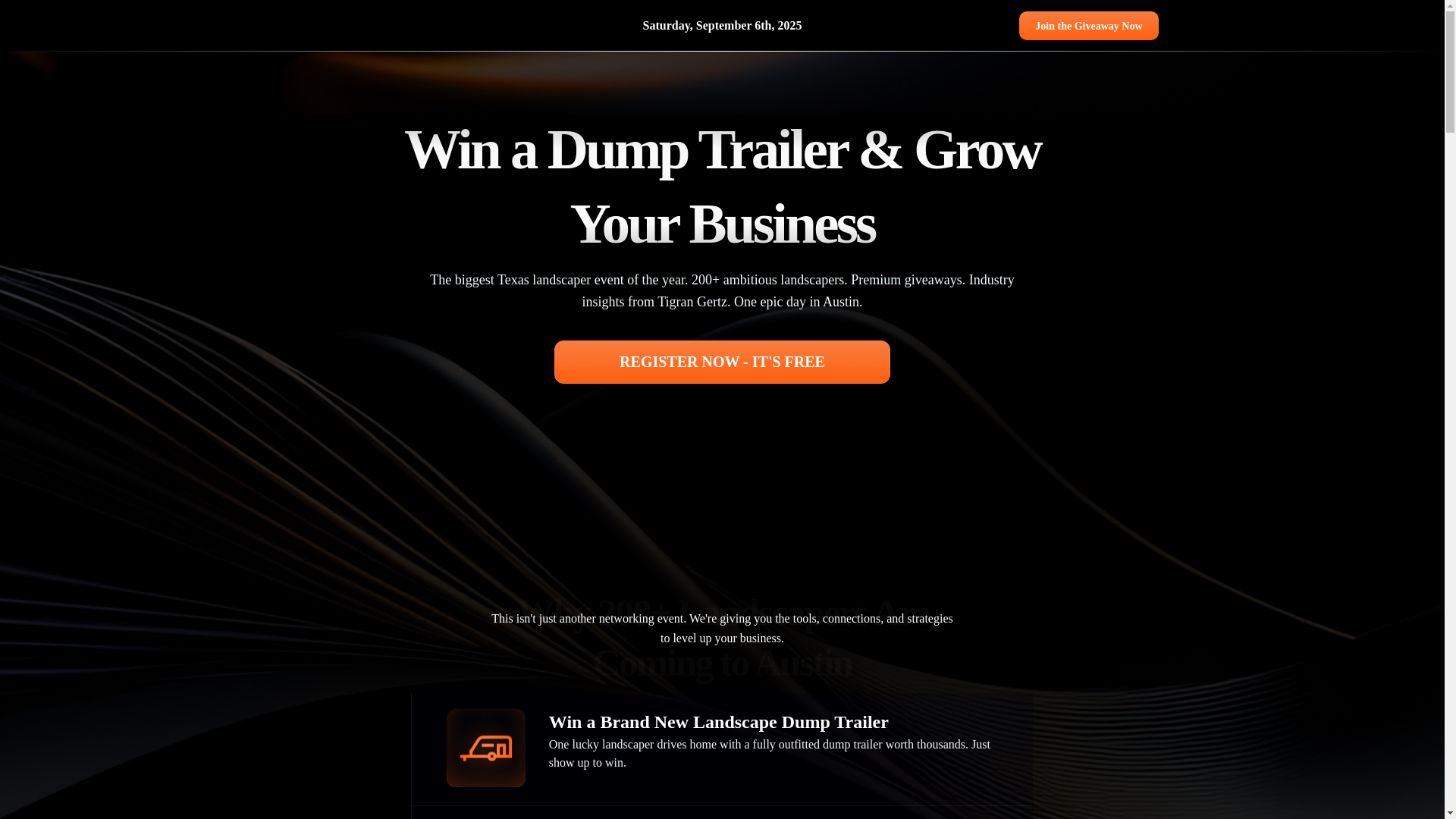 website screenshot of https://texaslandscapeevent.com/