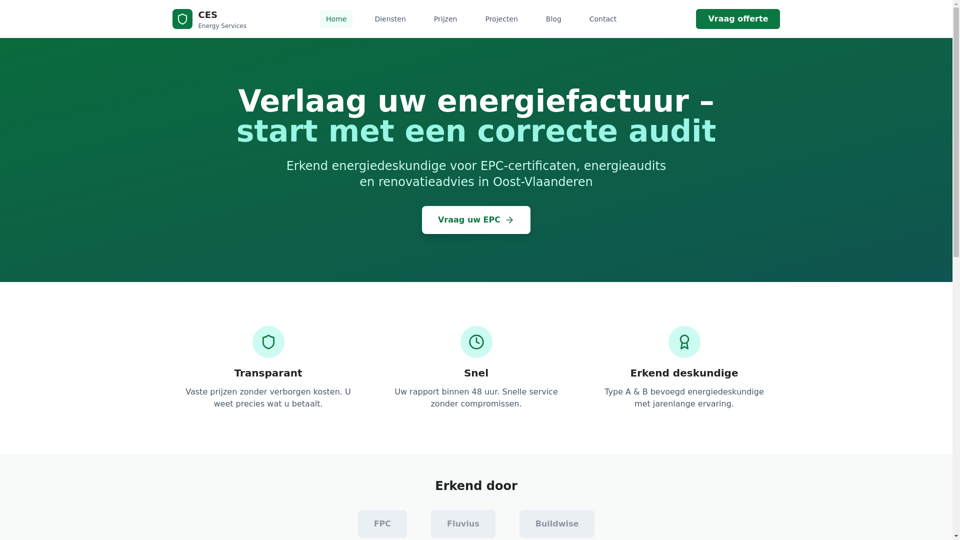 website screenshot of https://ces-energieaudit.com/