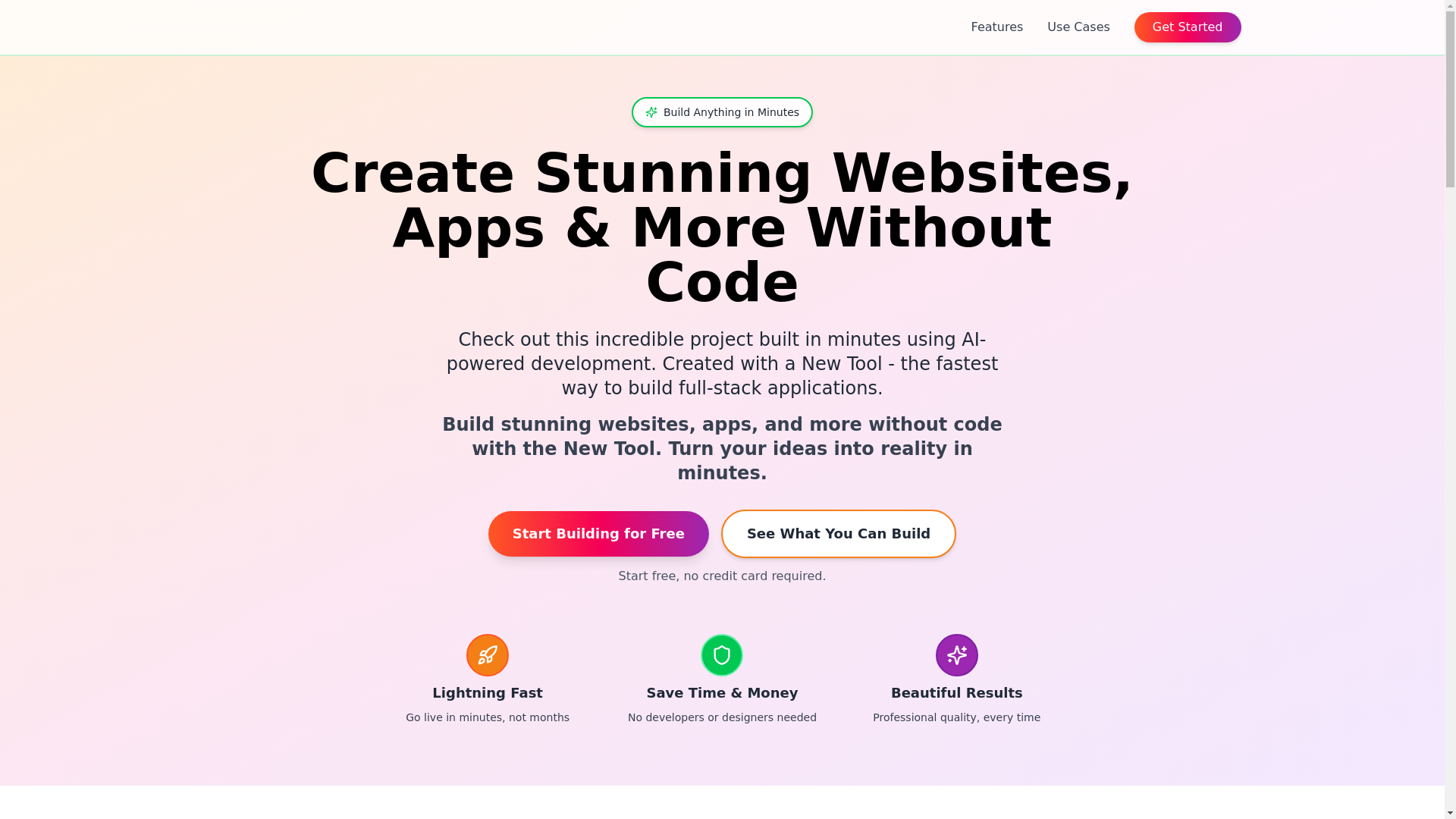 website screenshot of https://buildercreativetool.com/