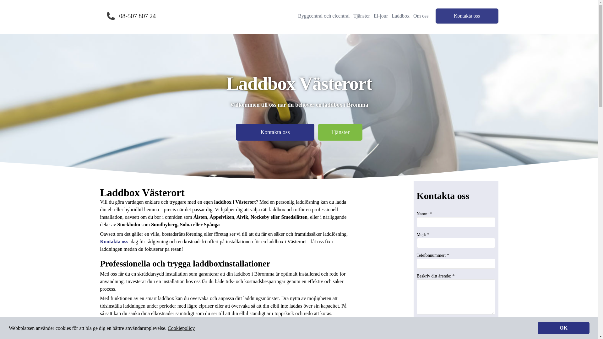 website screenshot of https://laddboxvasterort.se/