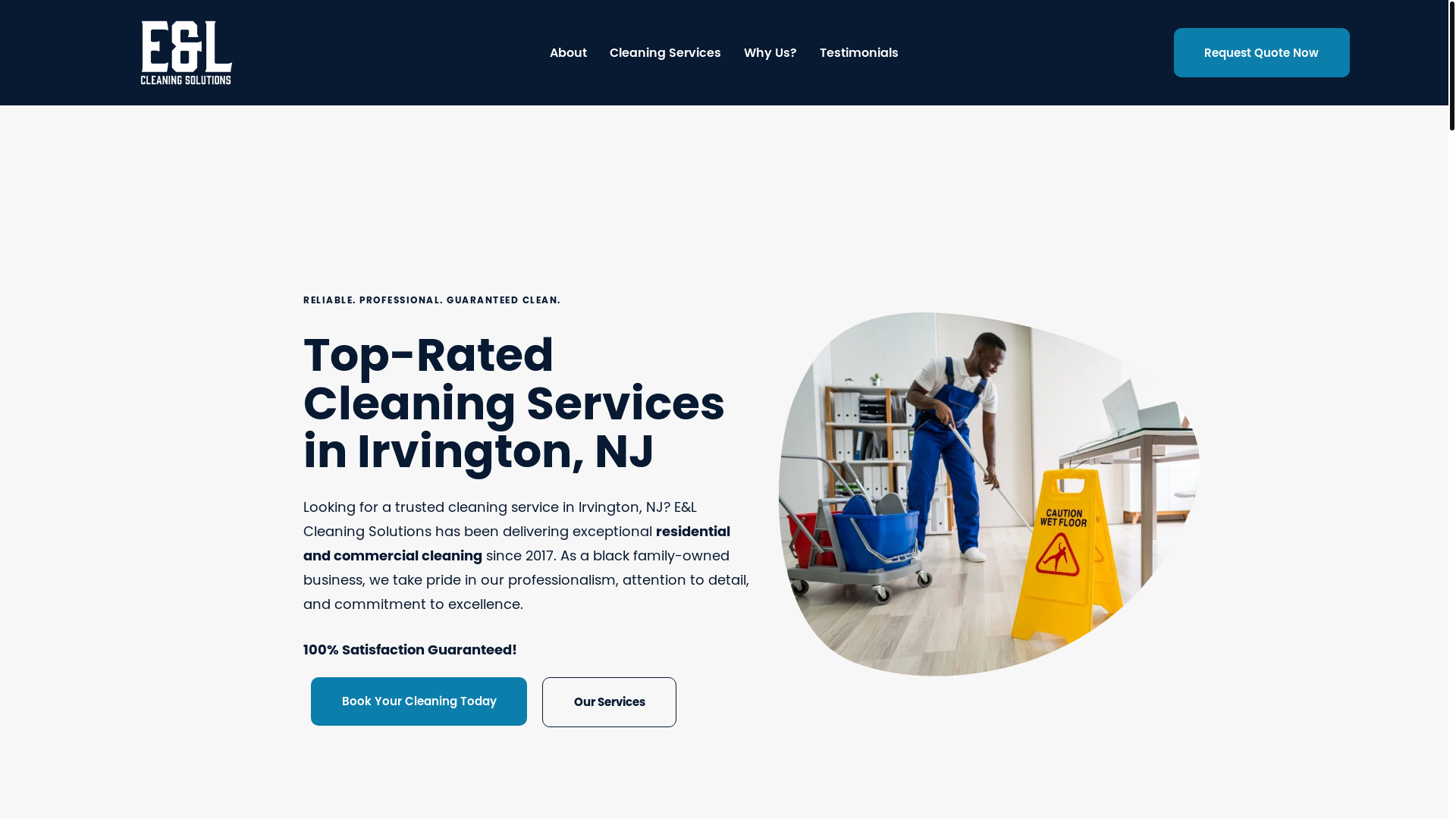 website screenshot of https://eandlcleanservices.com/