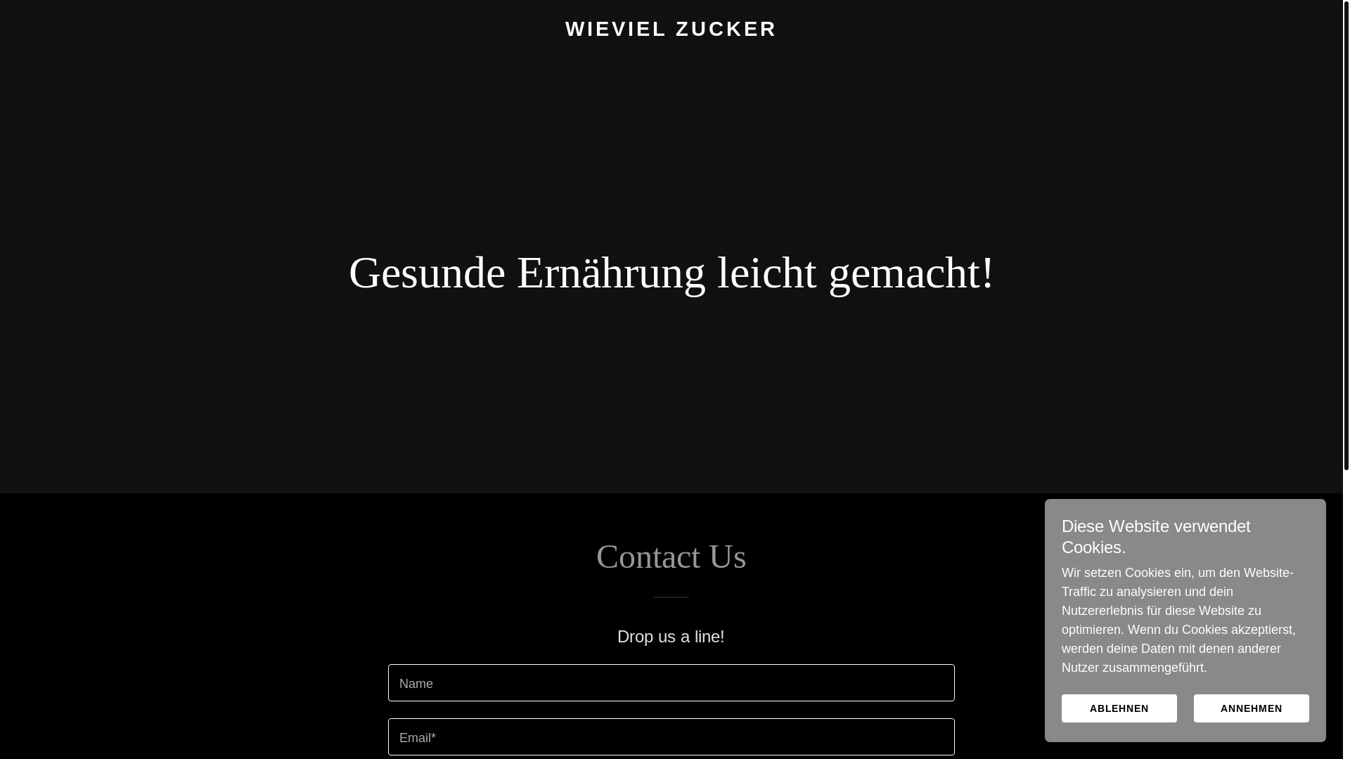 website screenshot of https://wievielzucker.online/