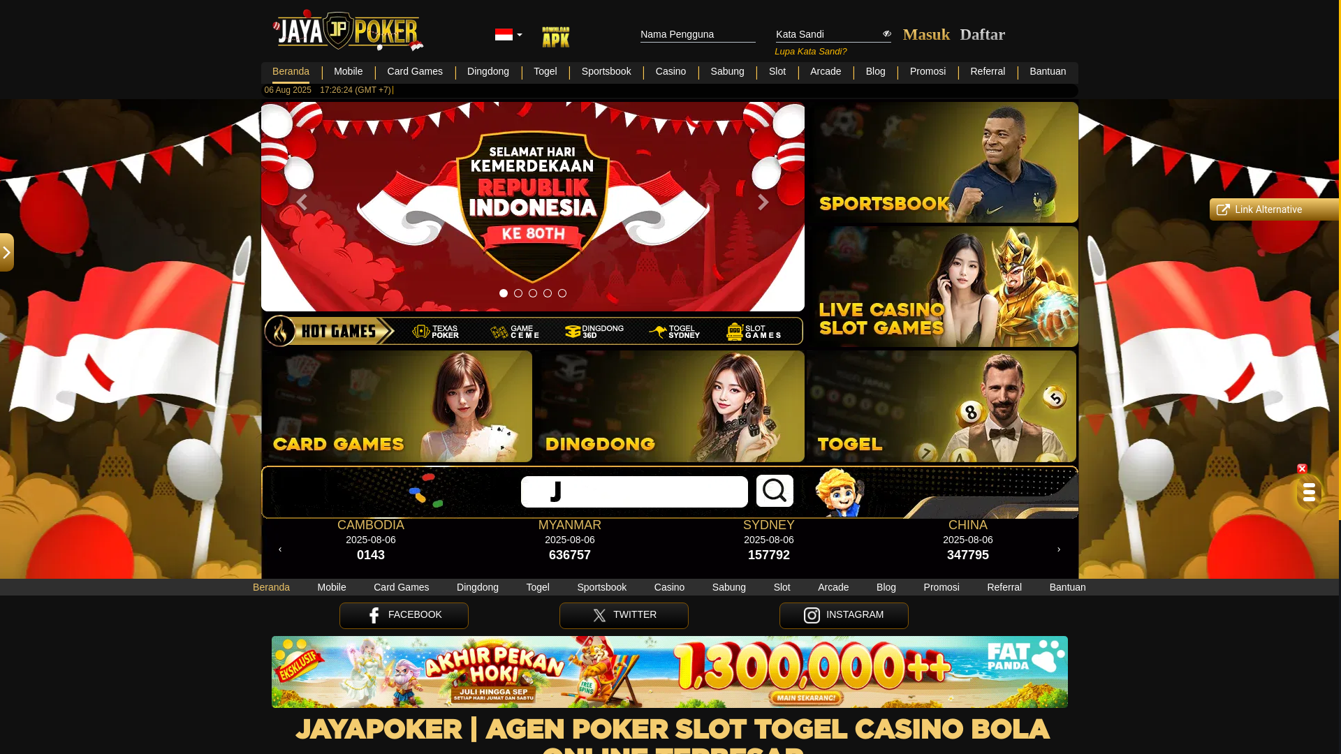 website screenshot of https://jayarush24.com/