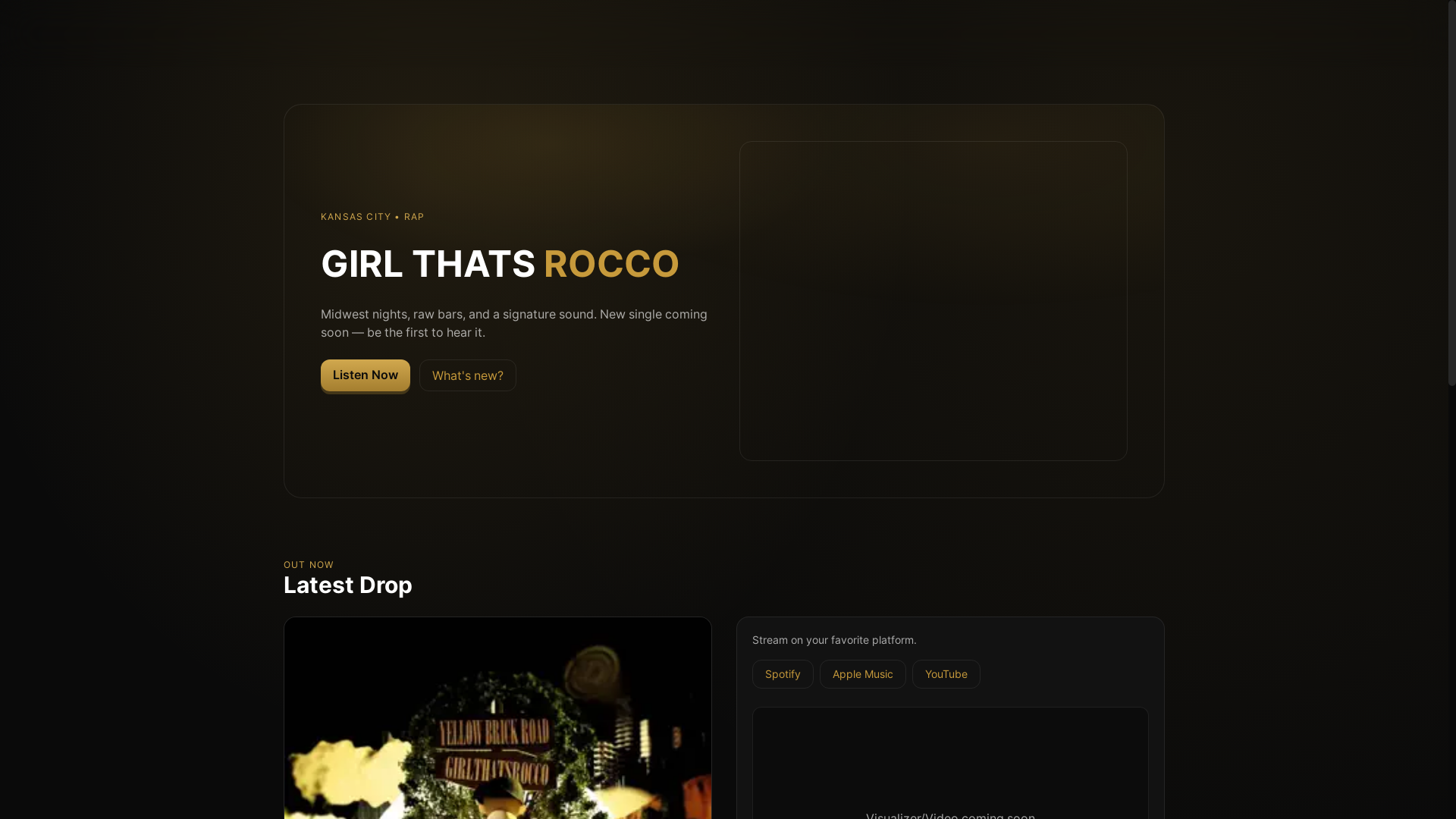 website screenshot of https://girlthatsrocco.com/