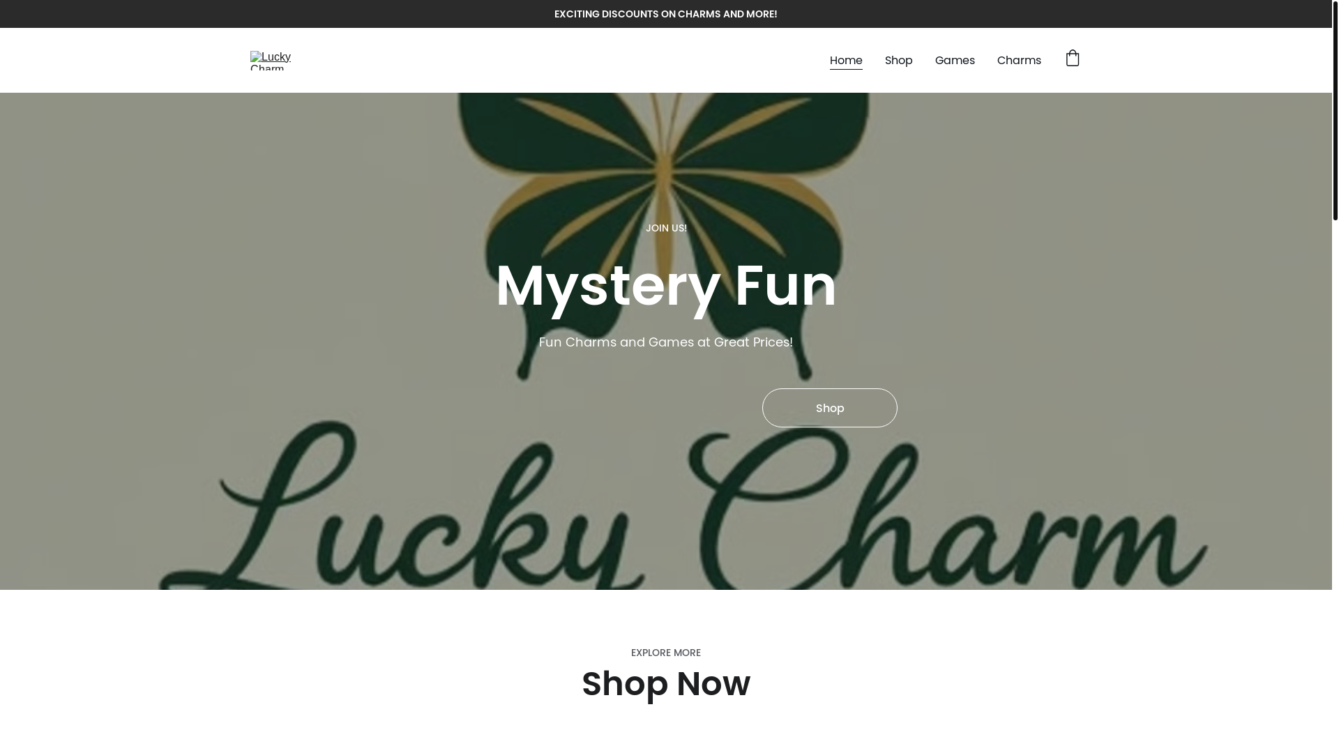 website screenshot of https://luckycharmboutique.store/