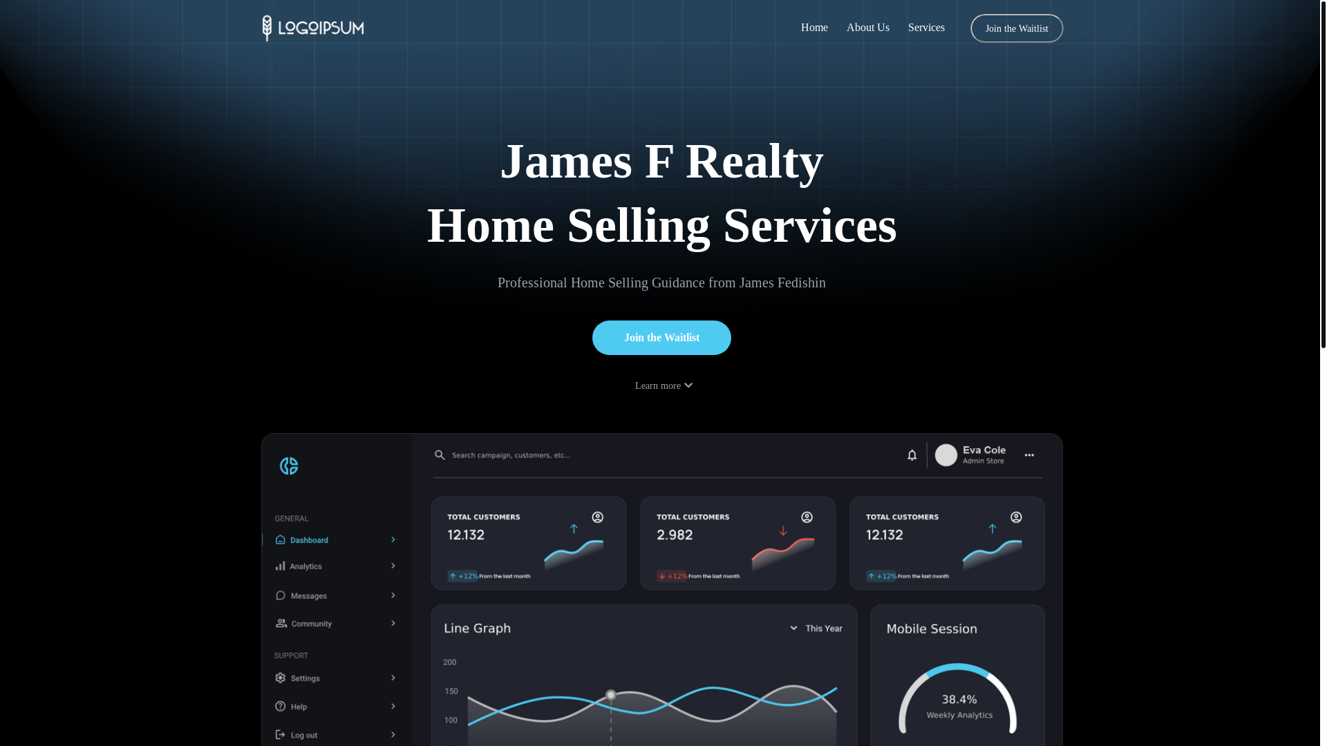 website screenshot of https://jamesfrealty.com/