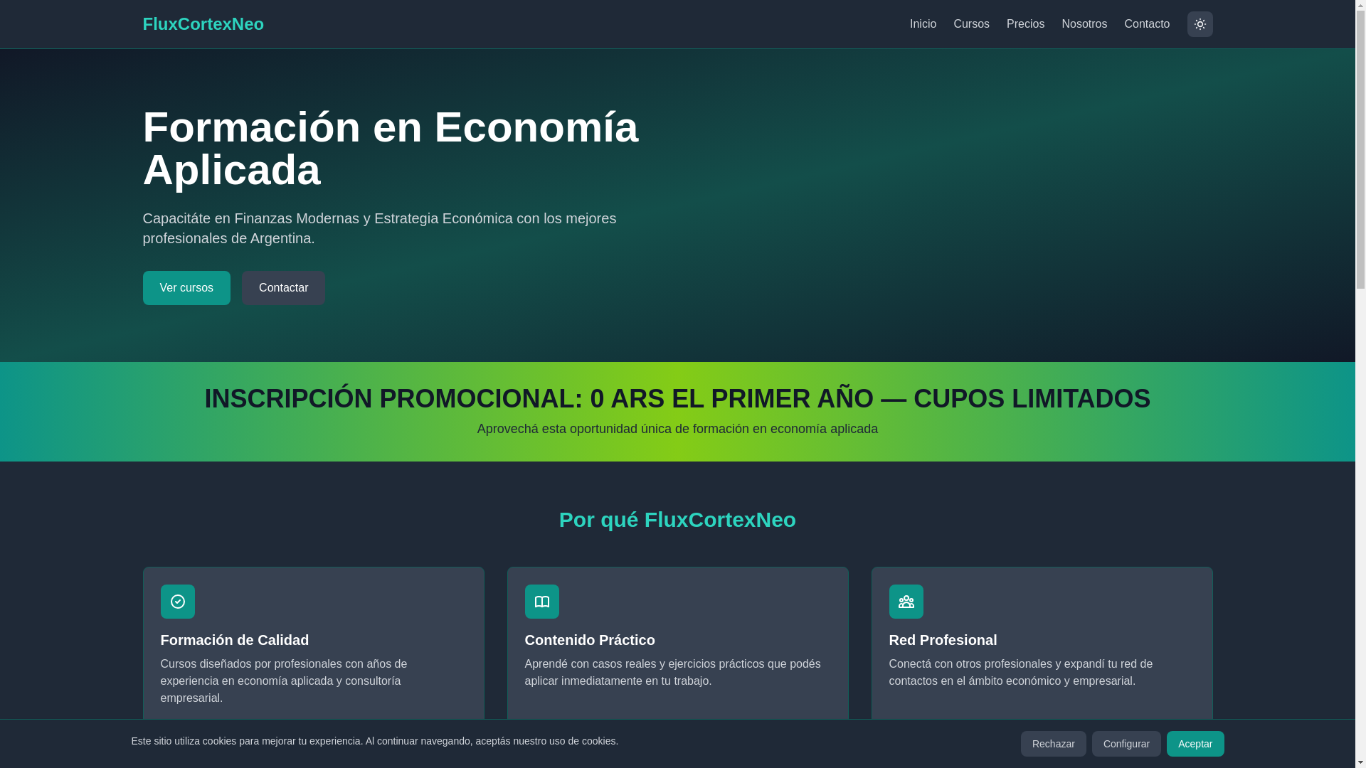 website screenshot of https://fluxcortexneo.app/