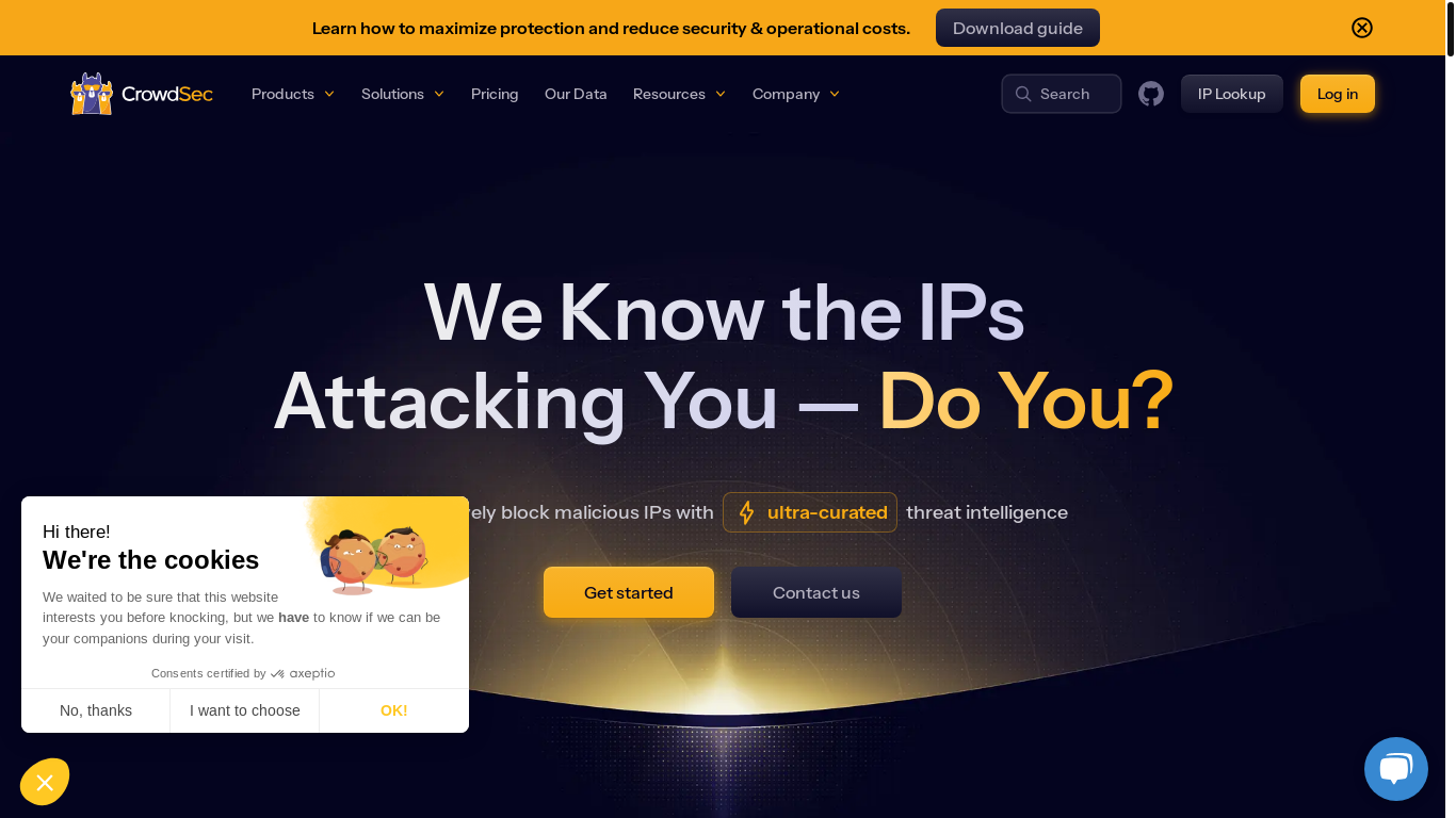 website screenshot of https://crowdsec.net/
