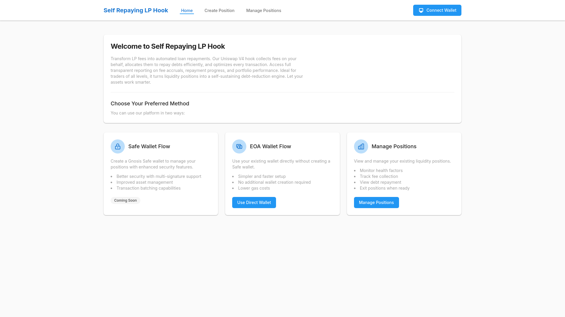 website screenshot of https://selfrepayhook.com/
