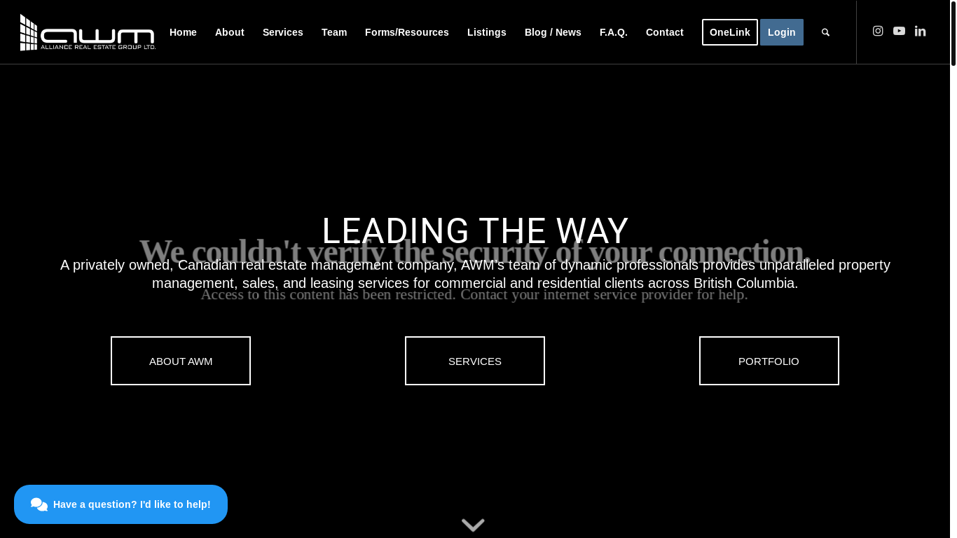website screenshot of https://awmalliance.com/