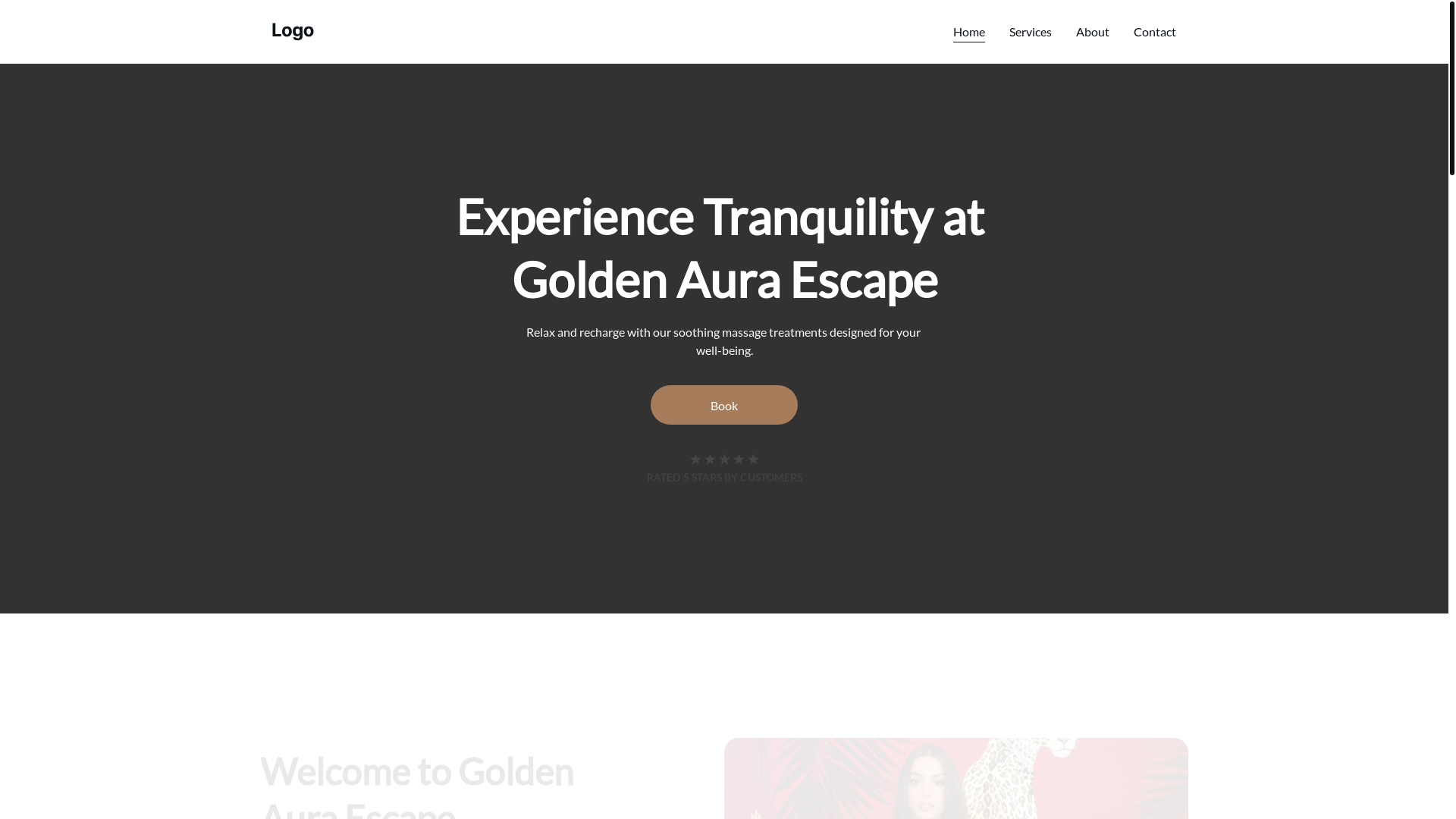 website screenshot of https://goldenauraescape.site/