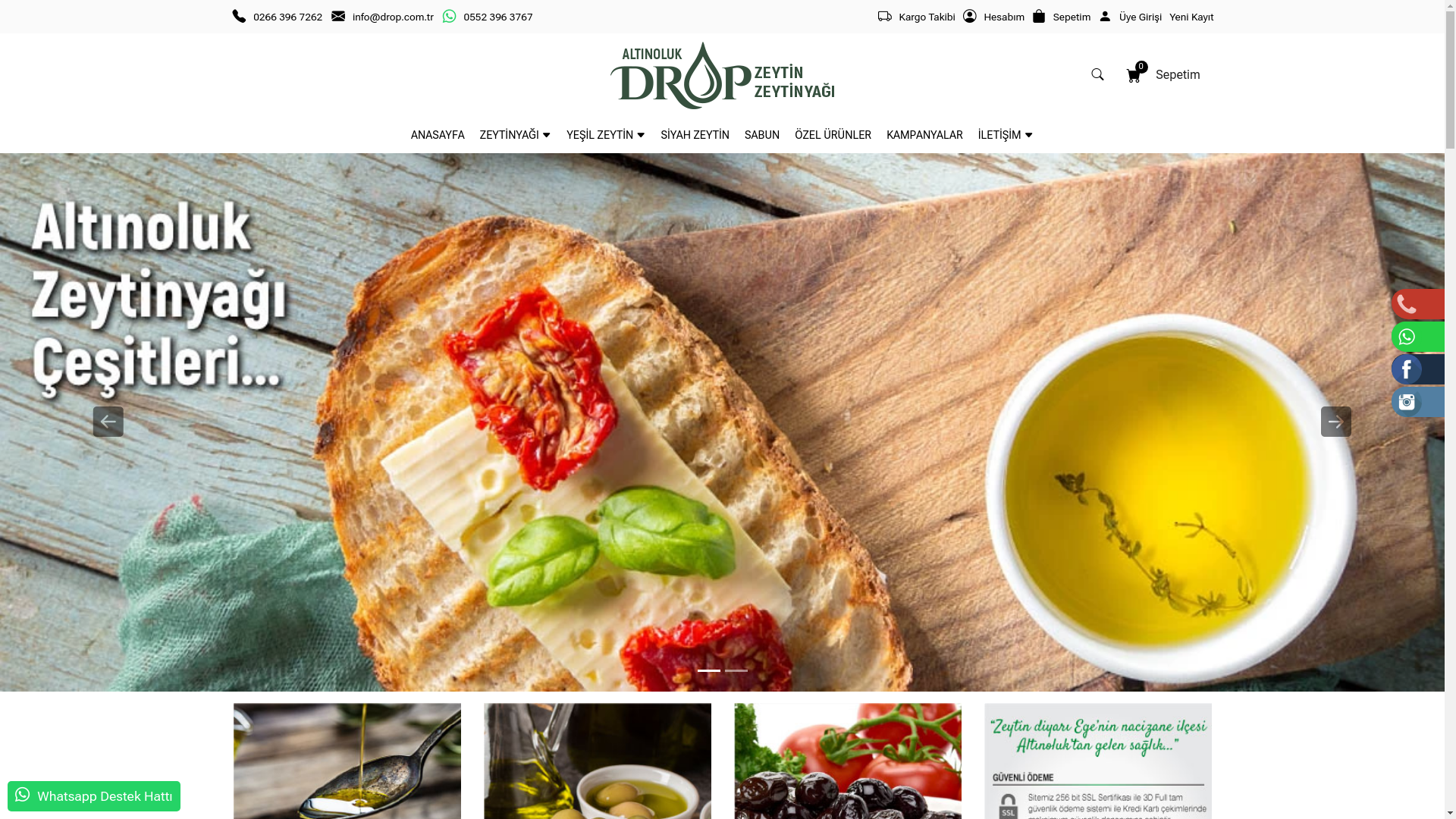 website screenshot of https://drop.com.tr