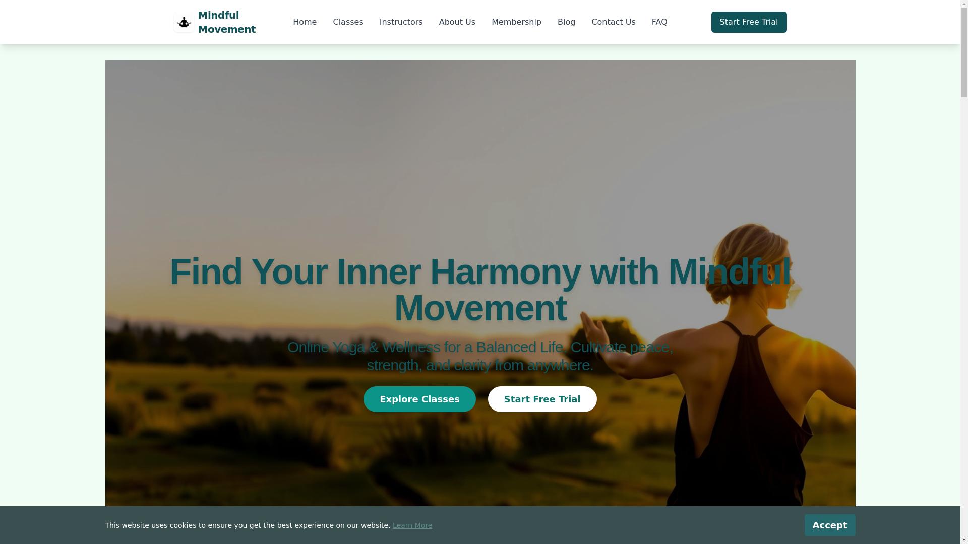 website screenshot of https://mindfulmovemented.info/