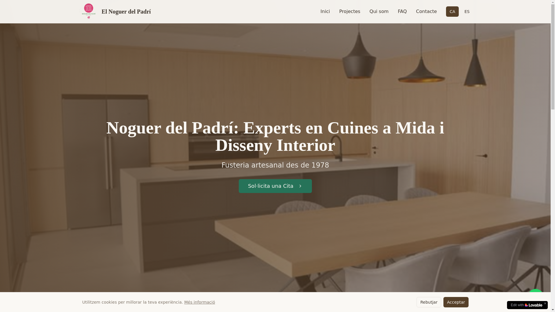 website screenshot of https://elnoguerdelpadri.es/