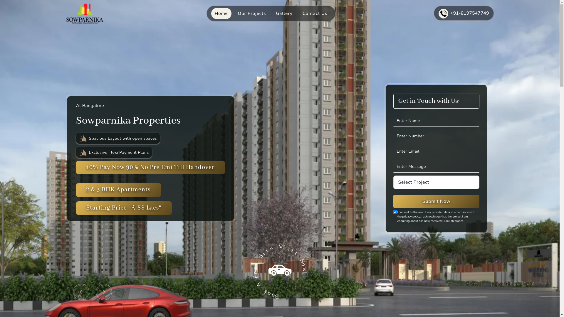 website screenshot of https://sowparnika-blr.in/
