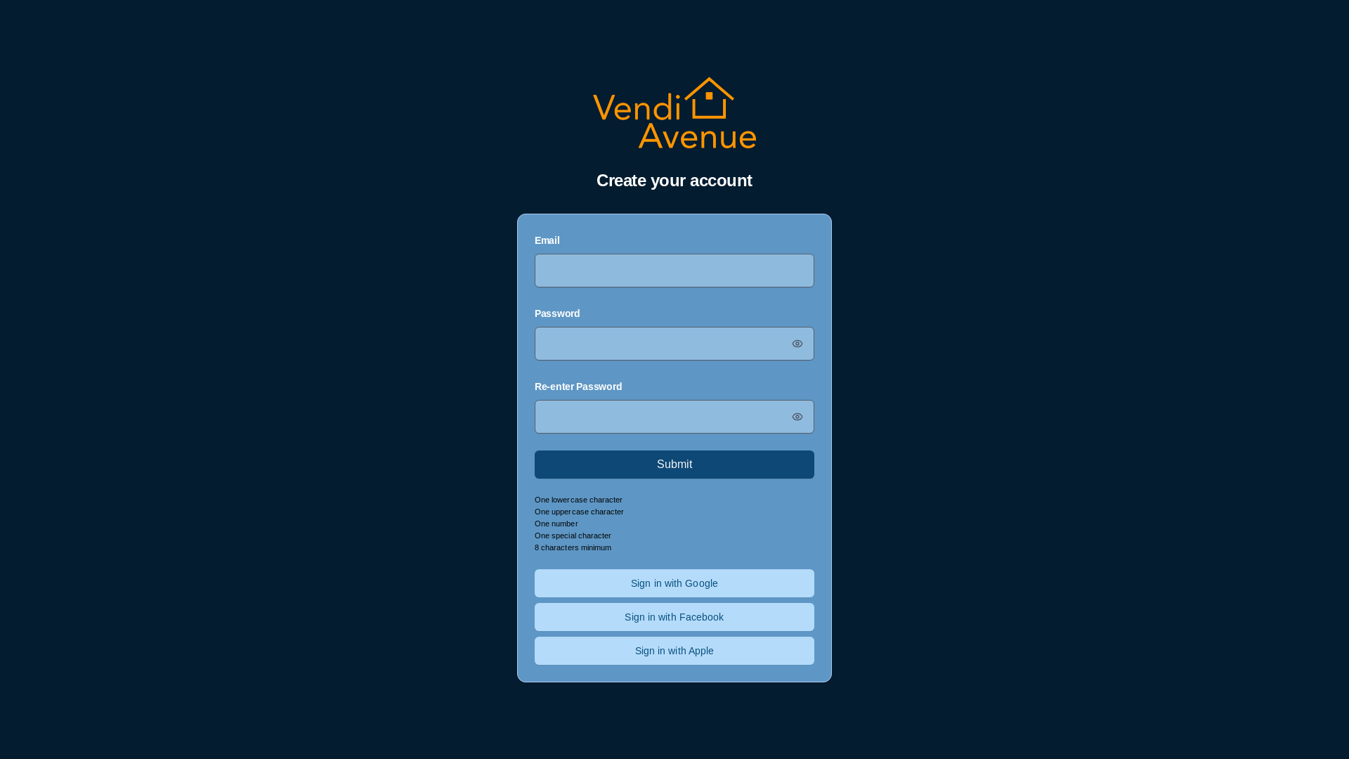 website screenshot of https://vendiavenue.com/