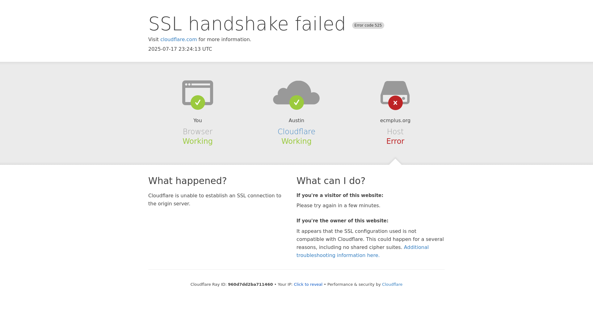 website screenshot of https://ecmplus.org/
