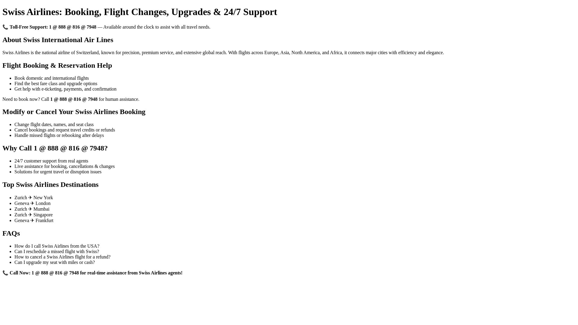 website screenshot of https://swiss-airlines-support.pages.dev/
