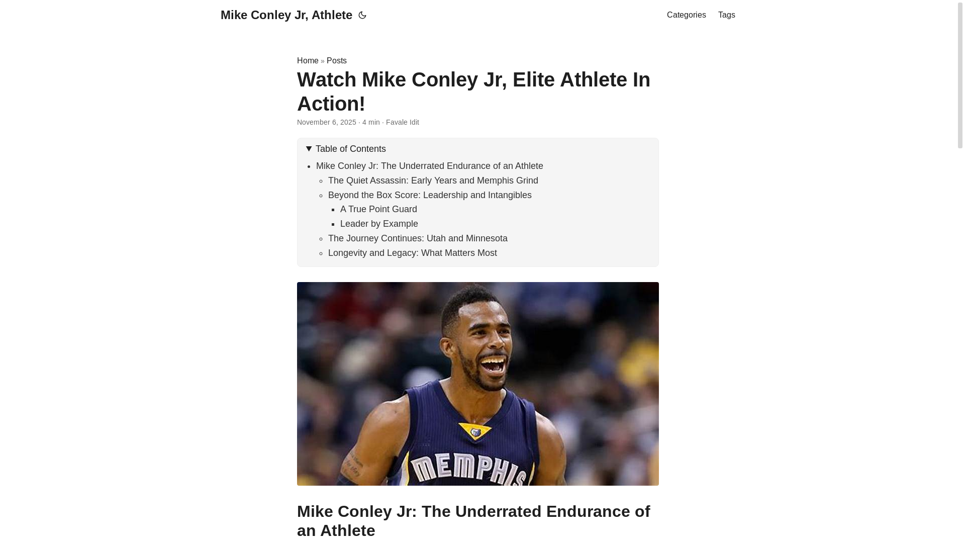 website screenshot of https://mike-conley-jr-athlete.pages.dev/