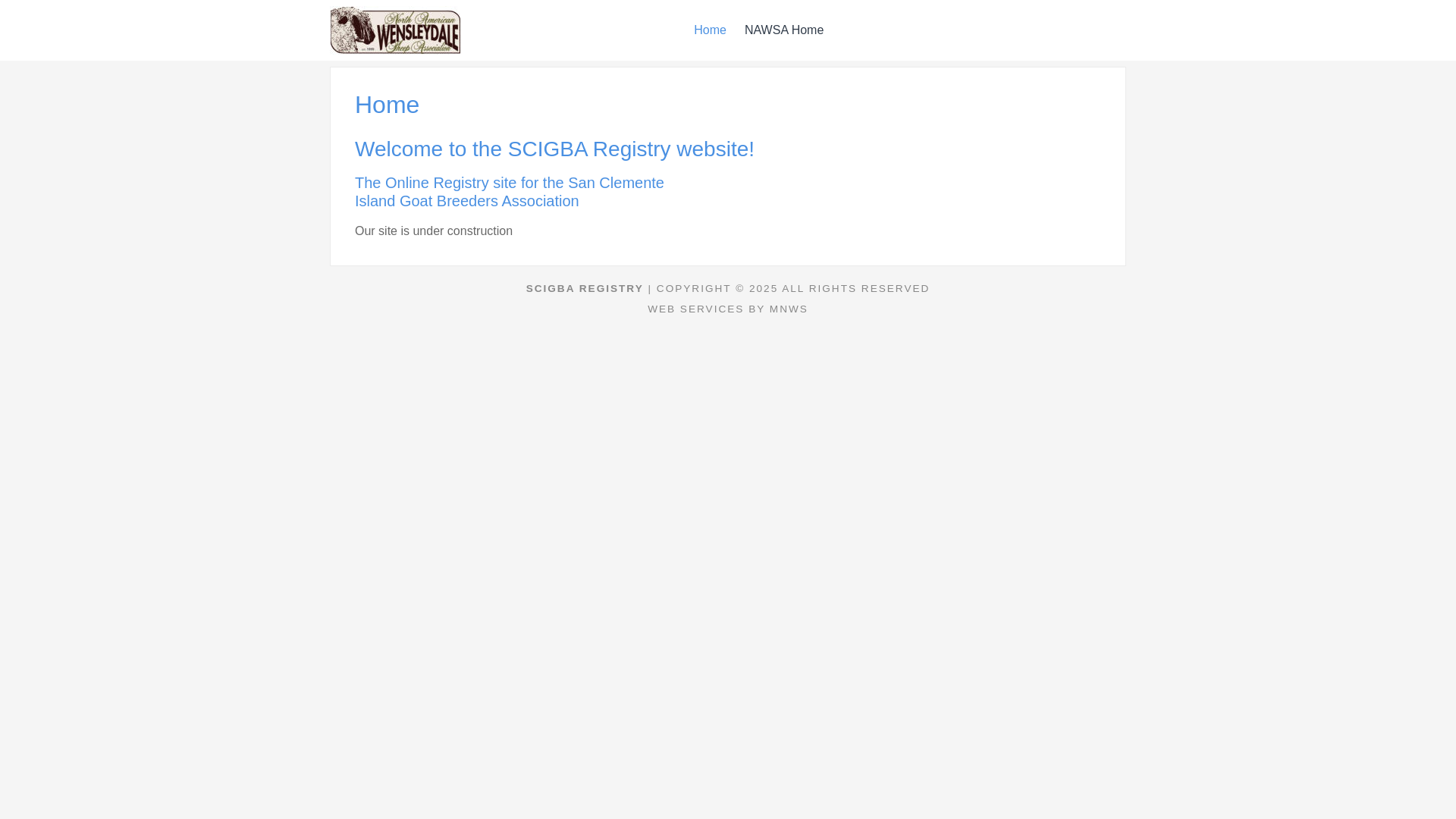 website screenshot of https://scigba-registry.org/