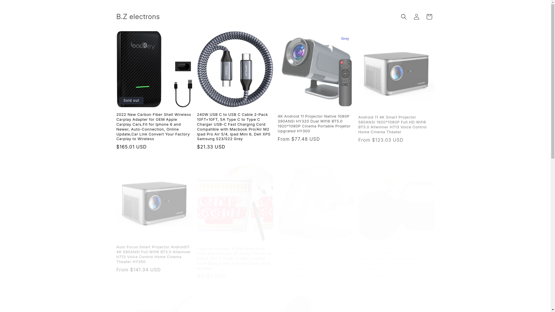 website screenshot of https://bzelectrons.com/