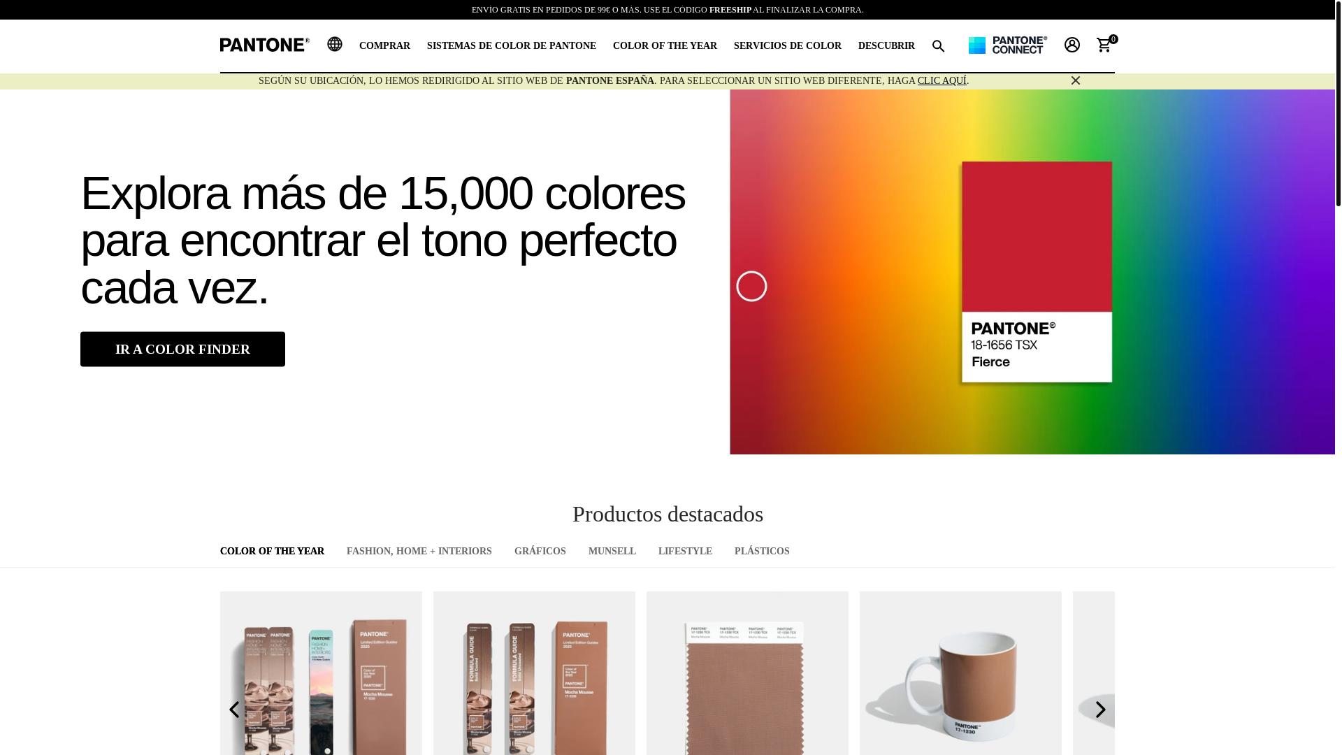website screenshot of https://pantone.com
