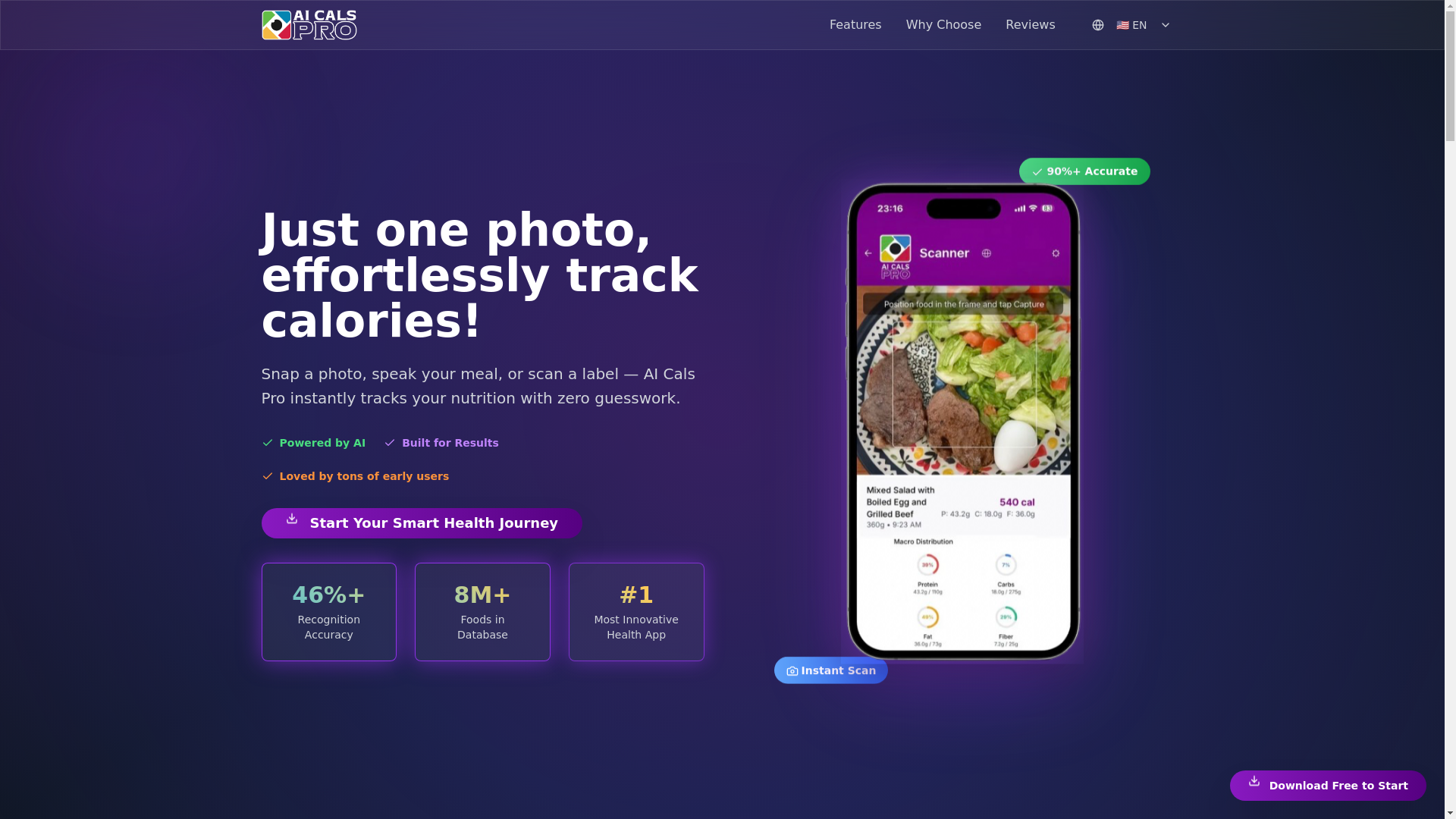 website screenshot of https://aicalspro.app/