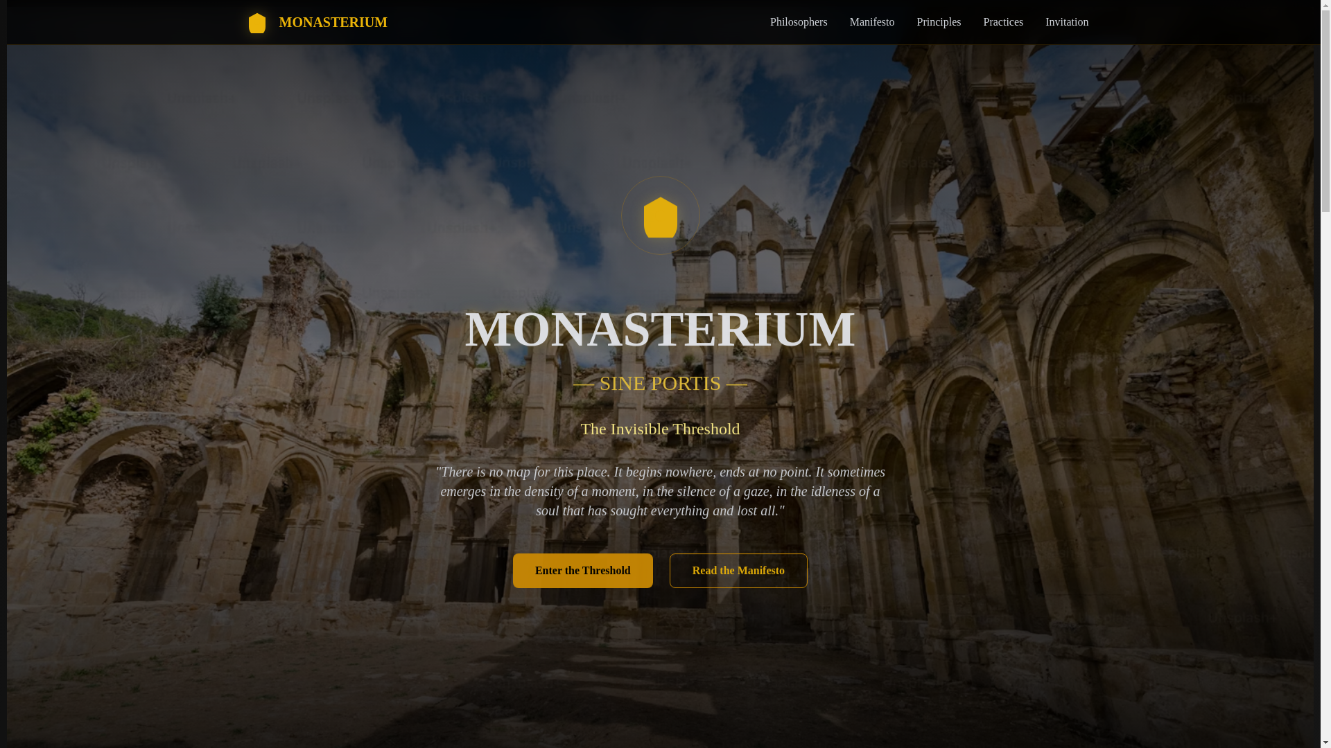 website screenshot of https://monasteriumsineportis.org/