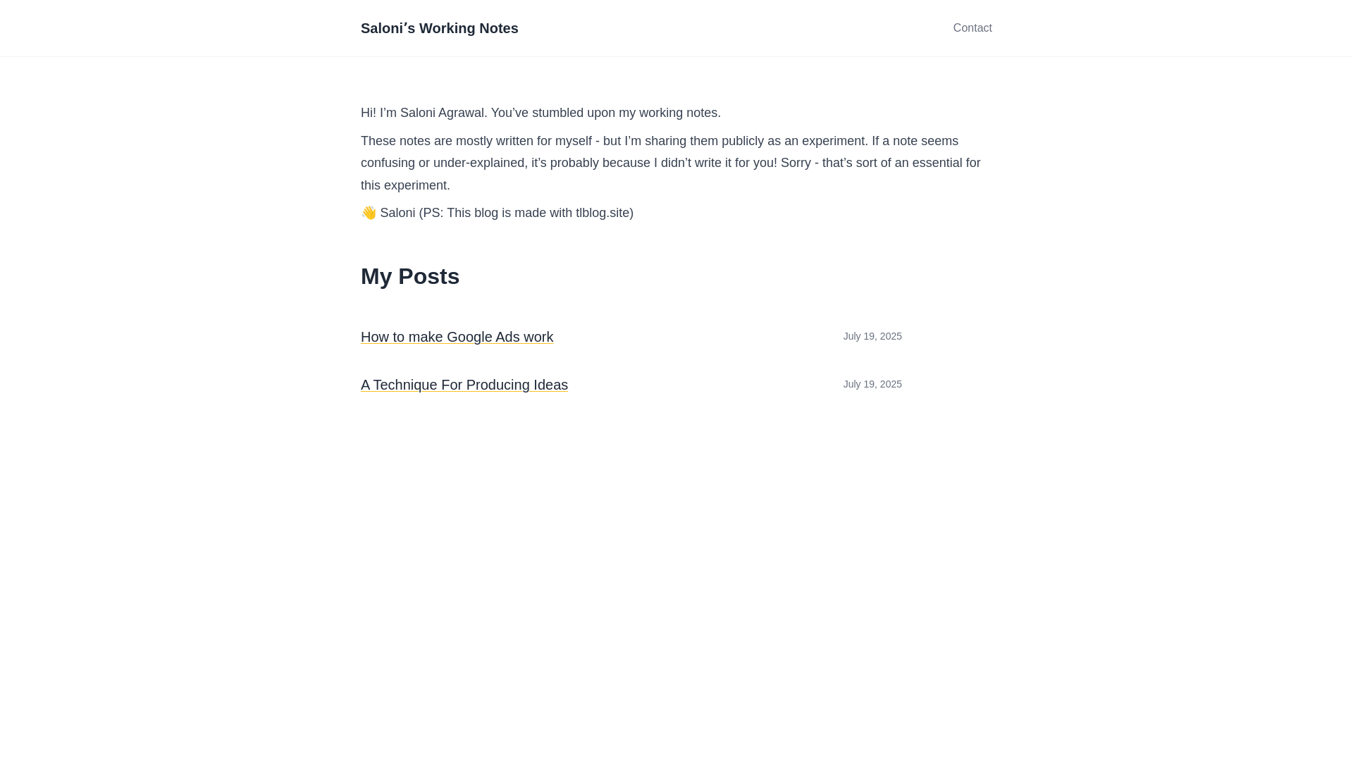 website screenshot of https://saloniagrawal.pages.dev/