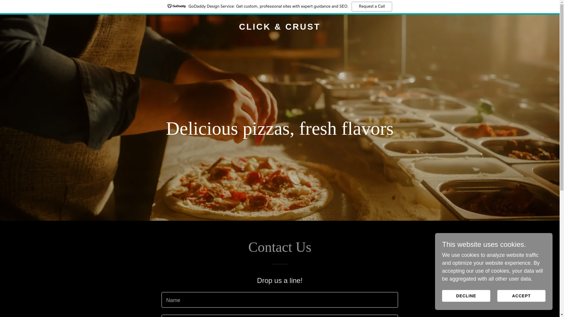 website screenshot of https://clickandcrust.co.uk/