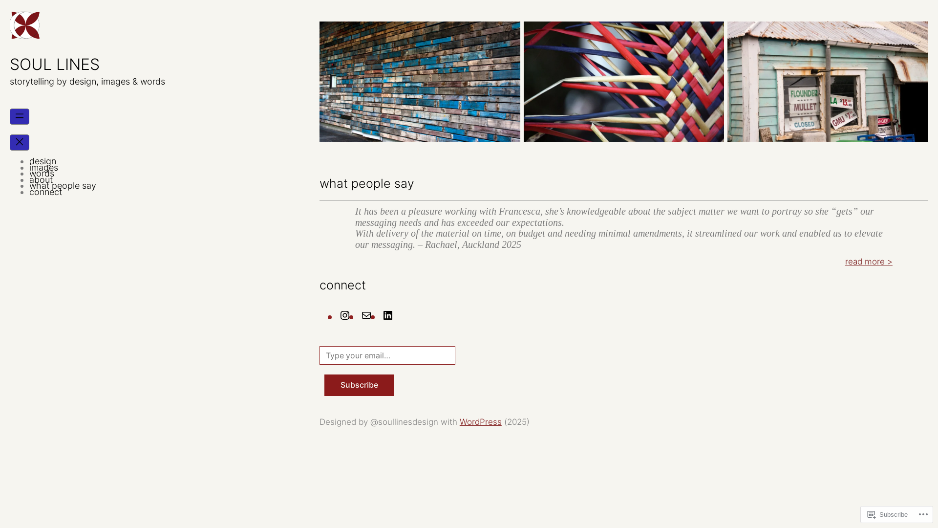 website screenshot of https://soullinescreative.com/